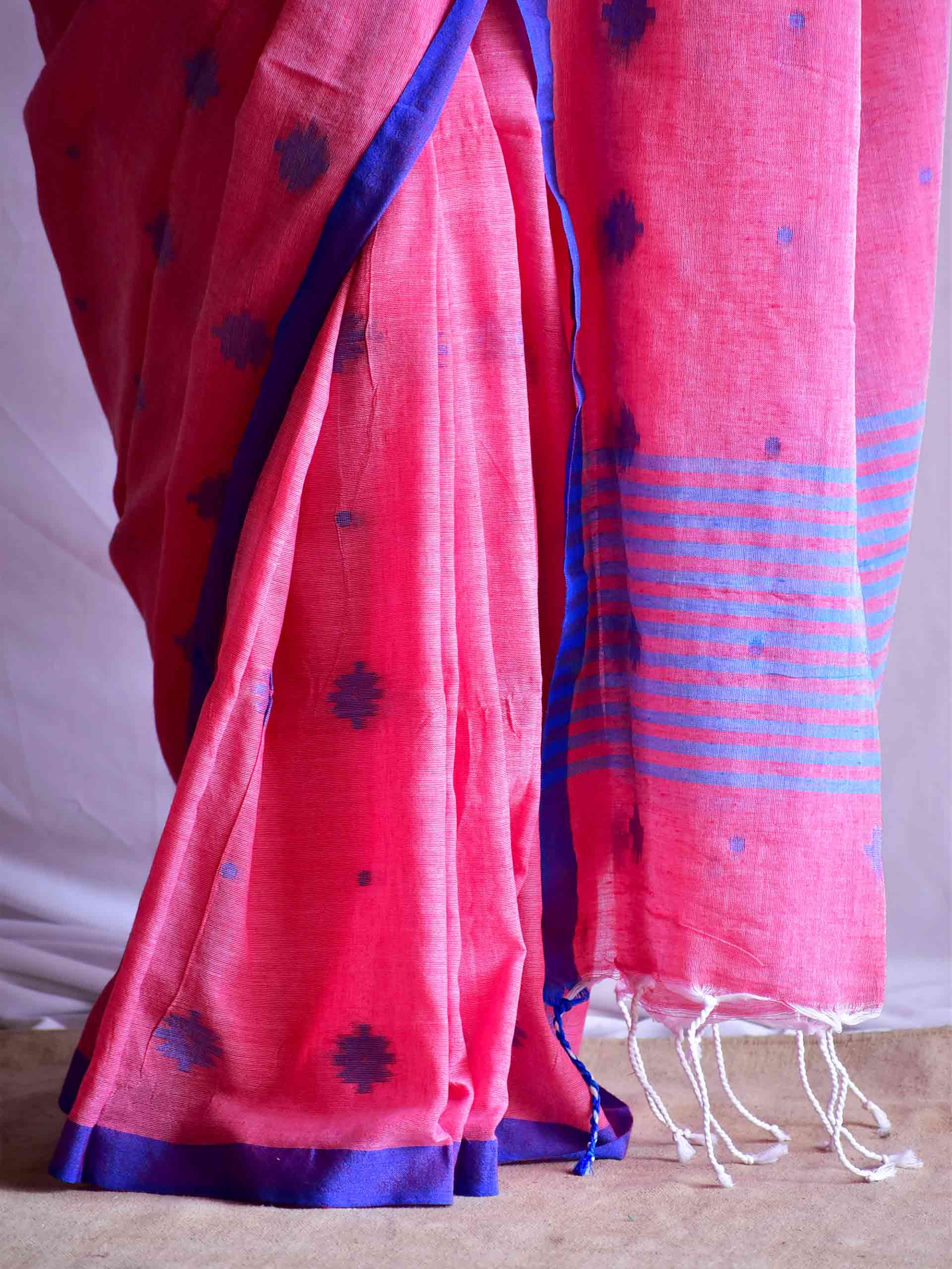 bubbly - handloom Jamdani mul cotton saree