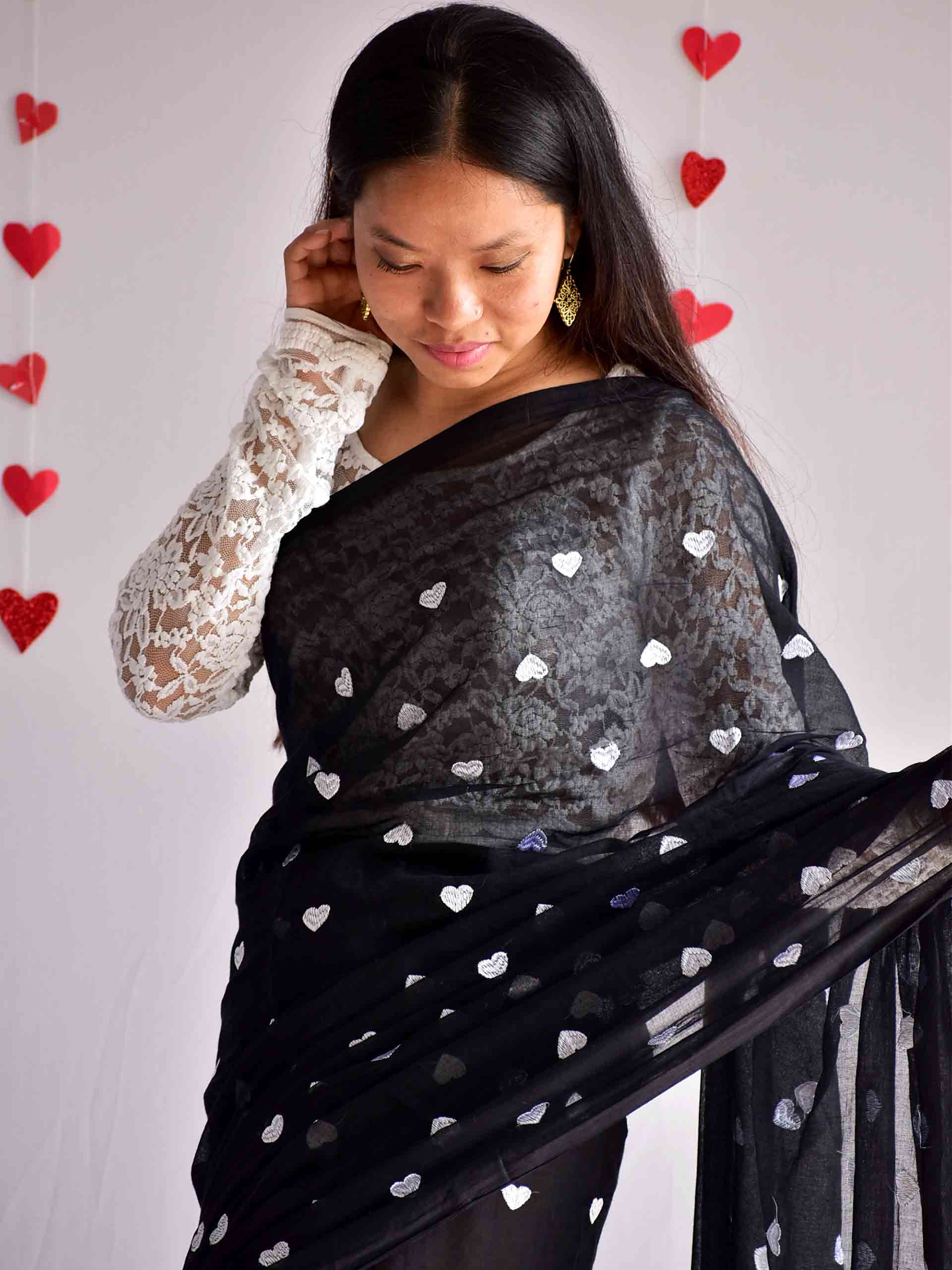 Sri devi - mul cotton embroidered saree