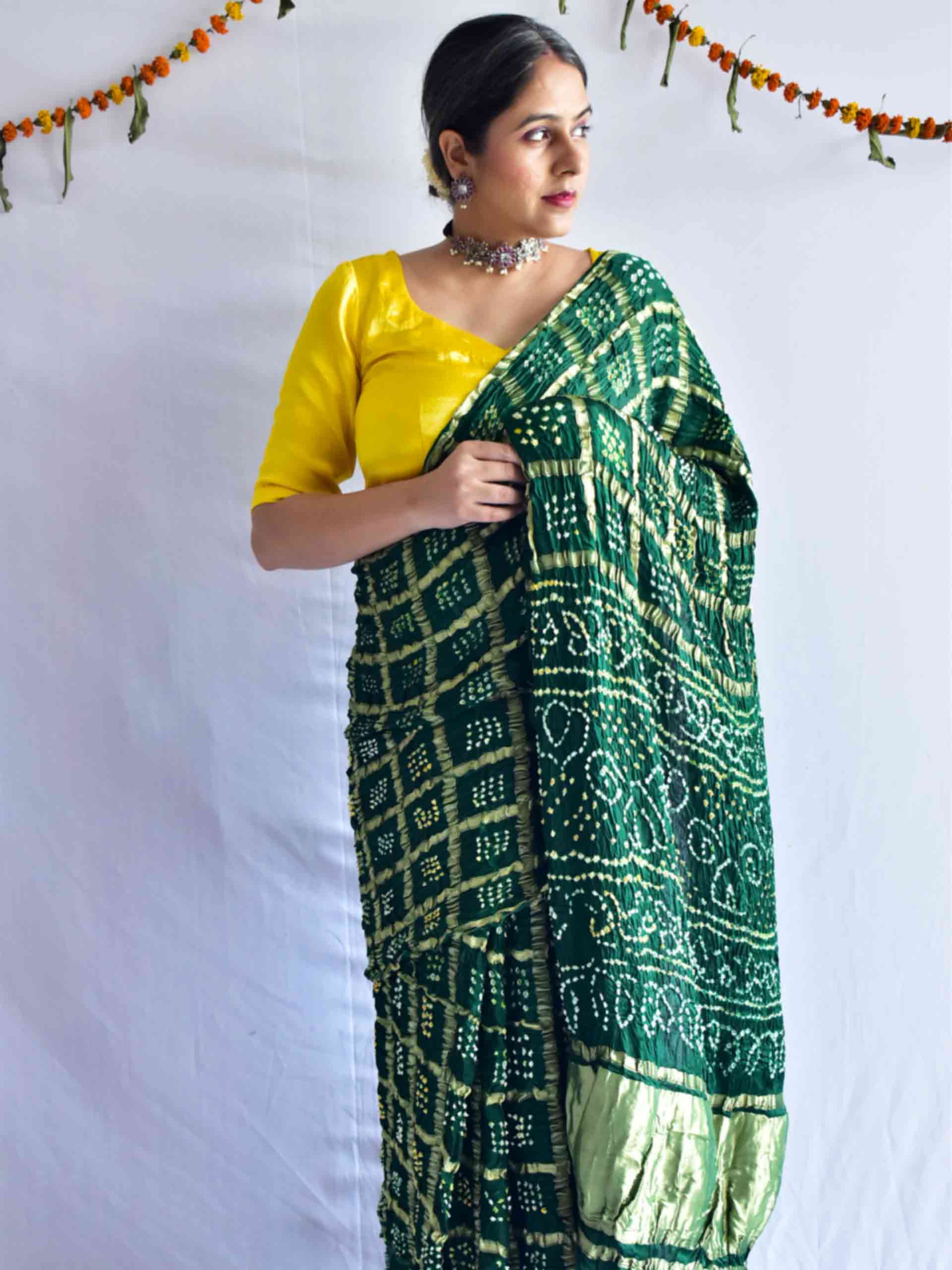 Milaap -  Bandhani Gharchola Gajji Silk Saree