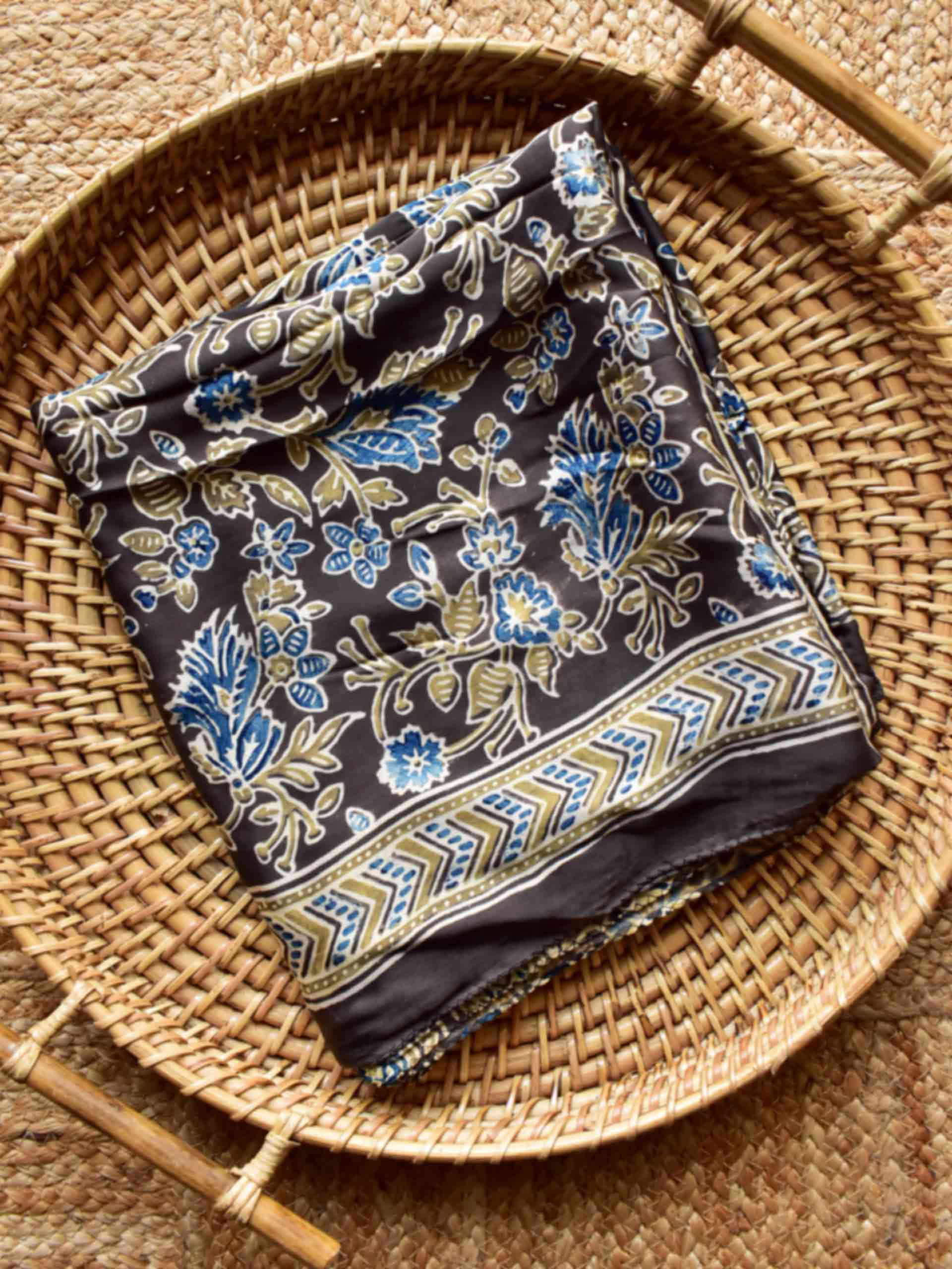 Naina - Ajrakh hand block printed Modal silk stole
