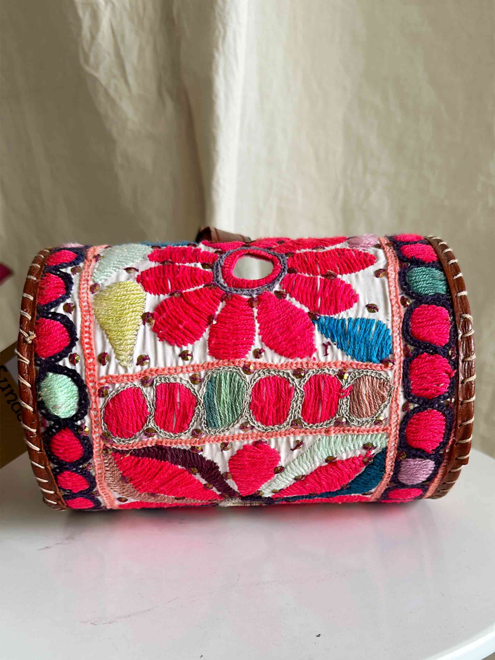Pink Sparkle -Leather Bag