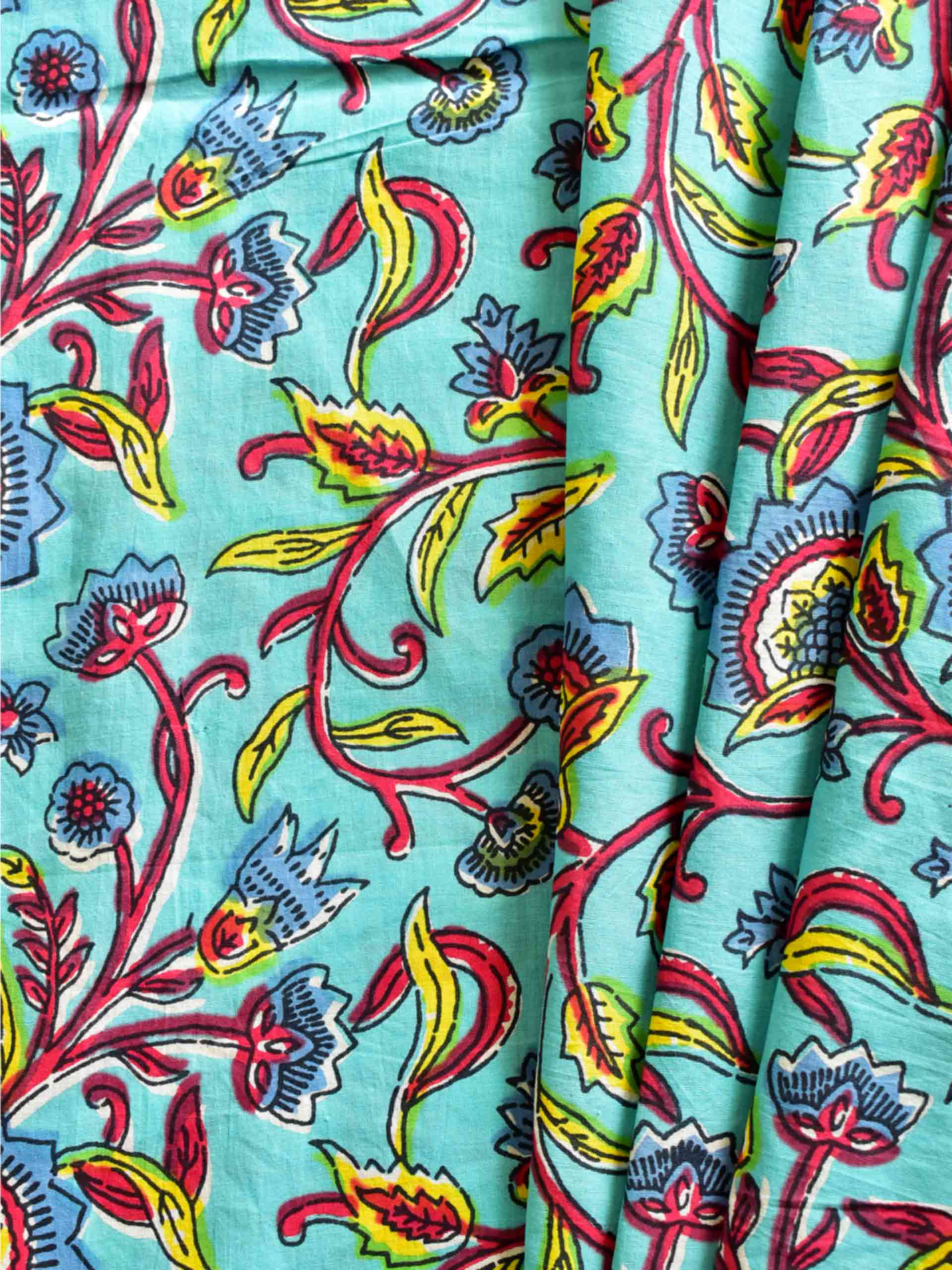 creeper - Hand block printed Cotton fabric 290 per meter