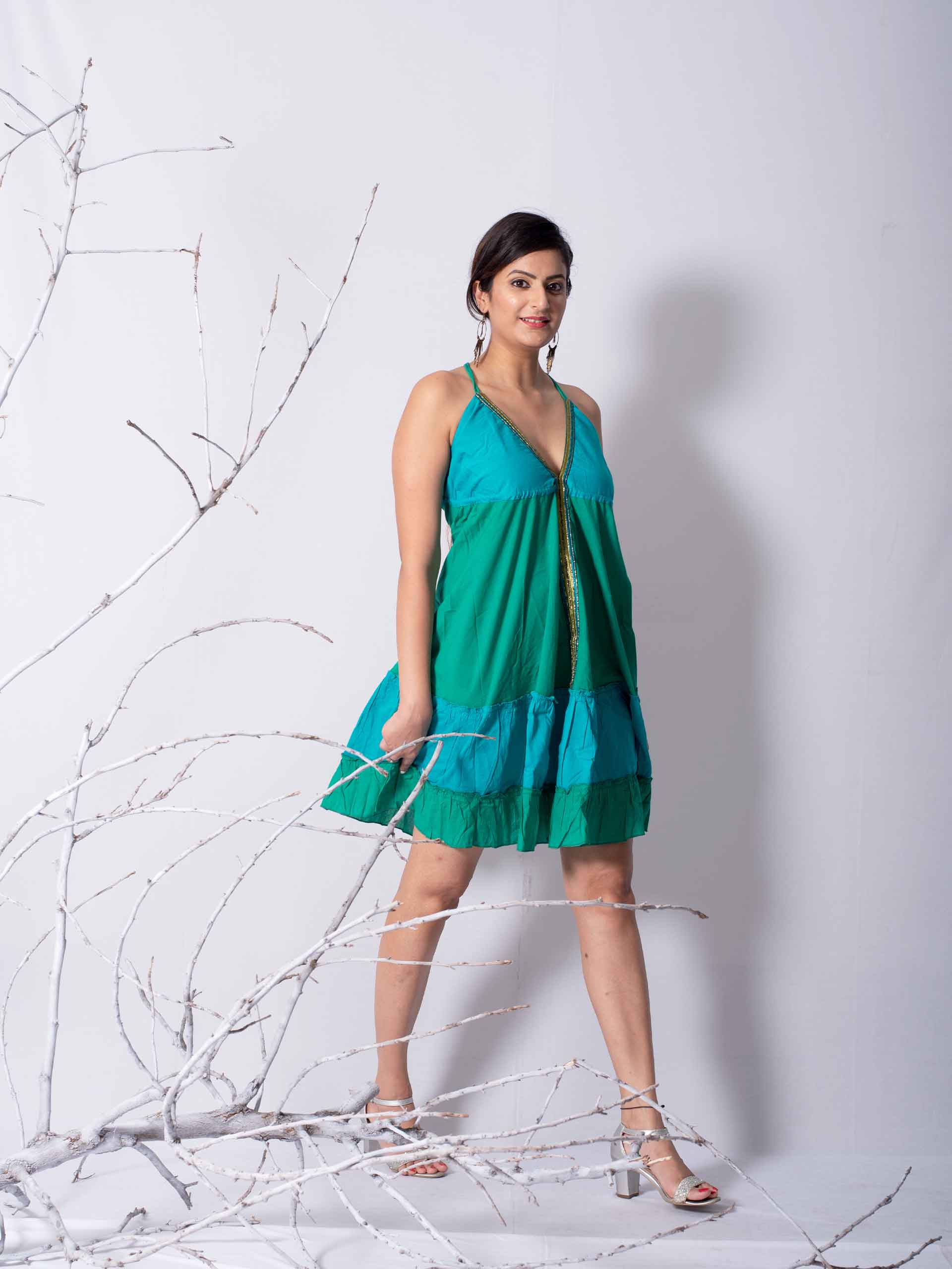 Moss- cotton short Dress