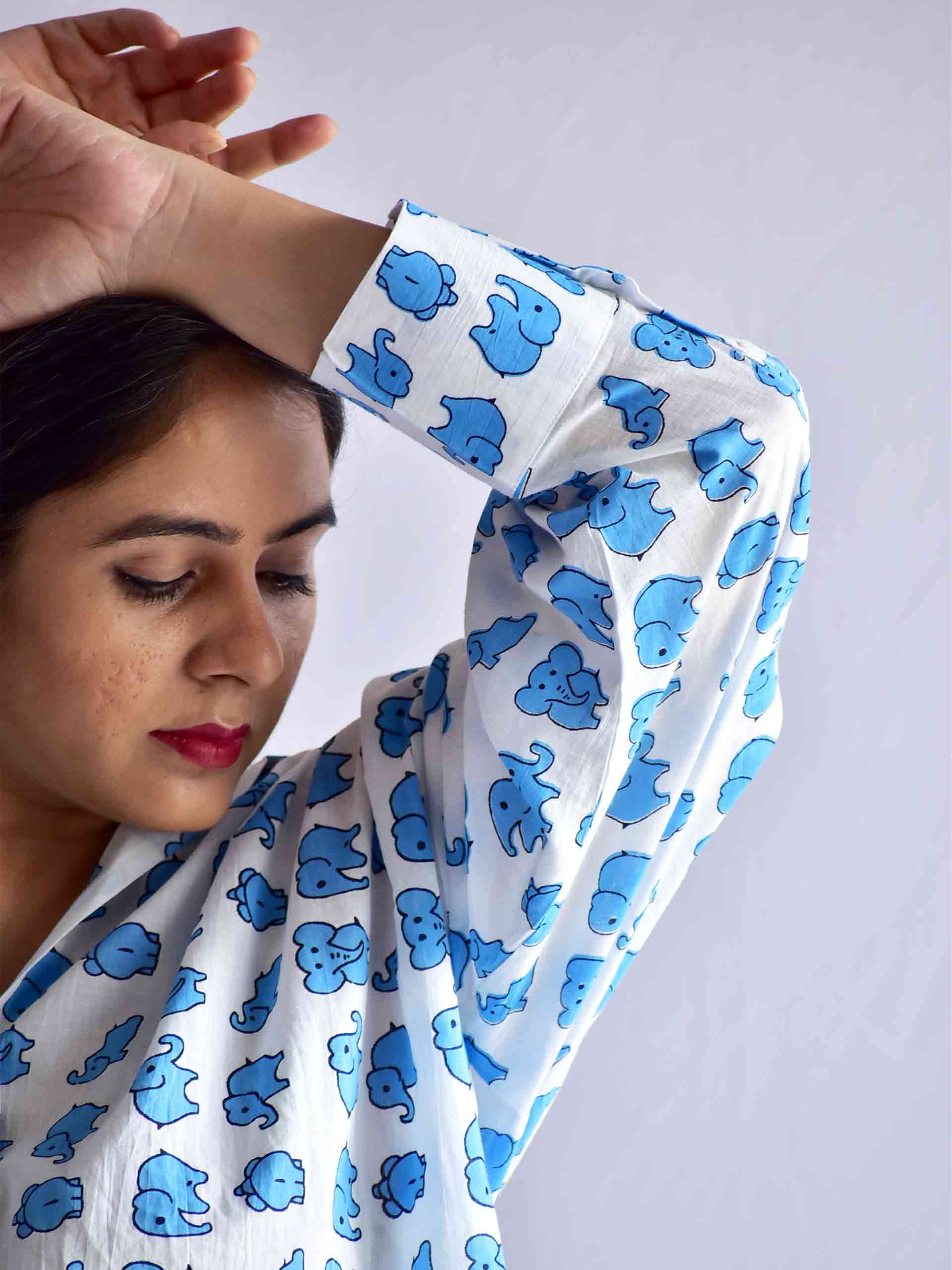 Rosella - Printed Cotton oversized Shirt