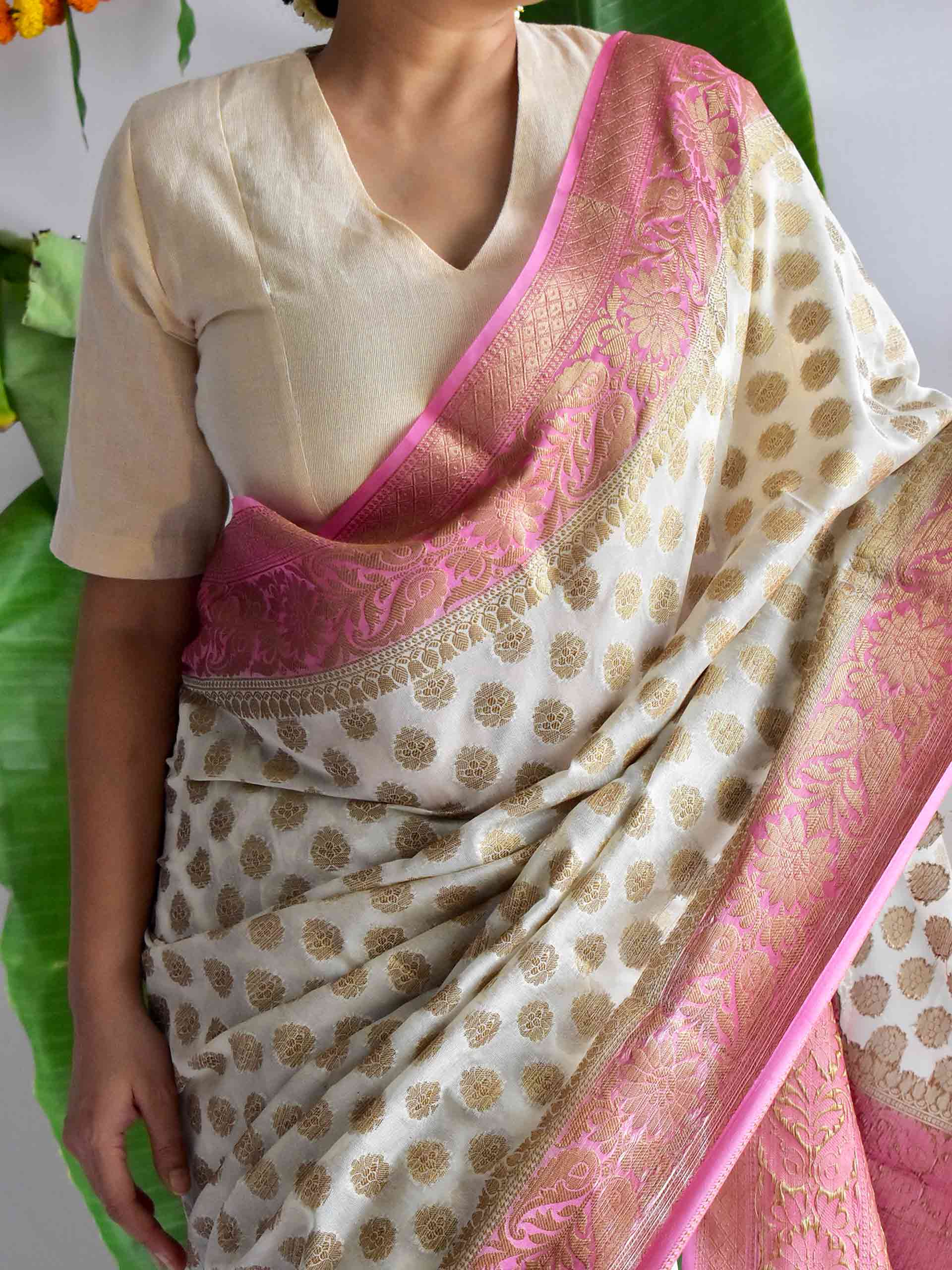 Pookkalam - Georgette zari saree