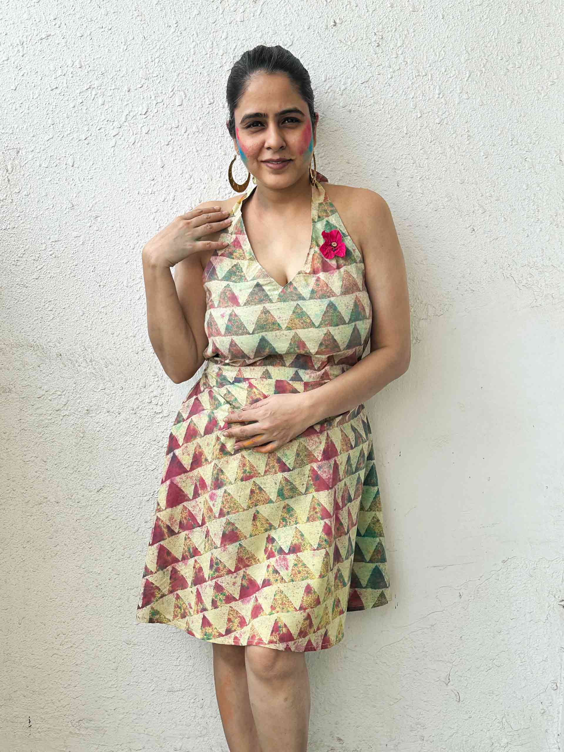 Gulaal Gala - Holi Printed Halter Neck Cotton Dress