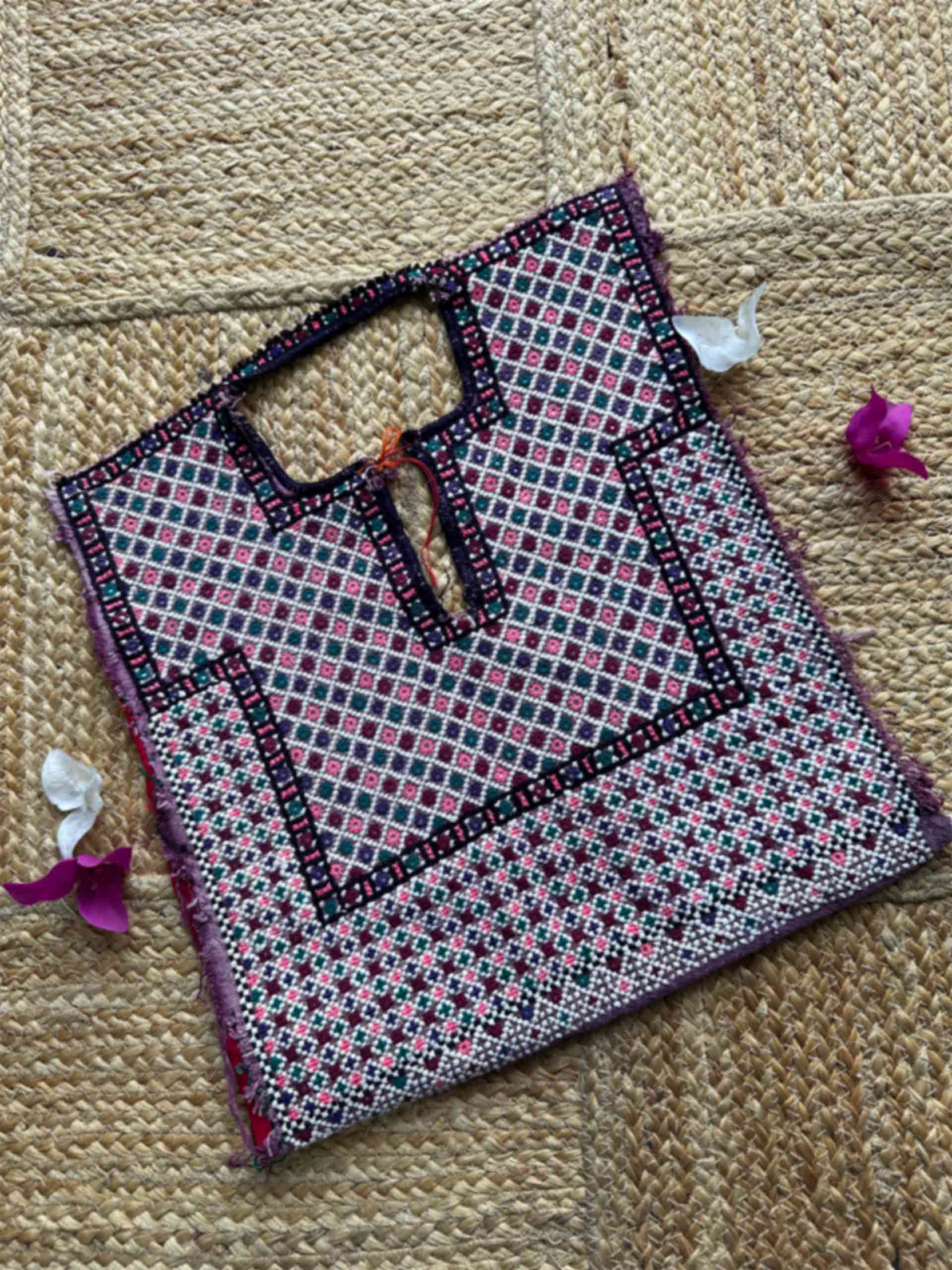 060 Vintage Mirror work Front Dress Patch