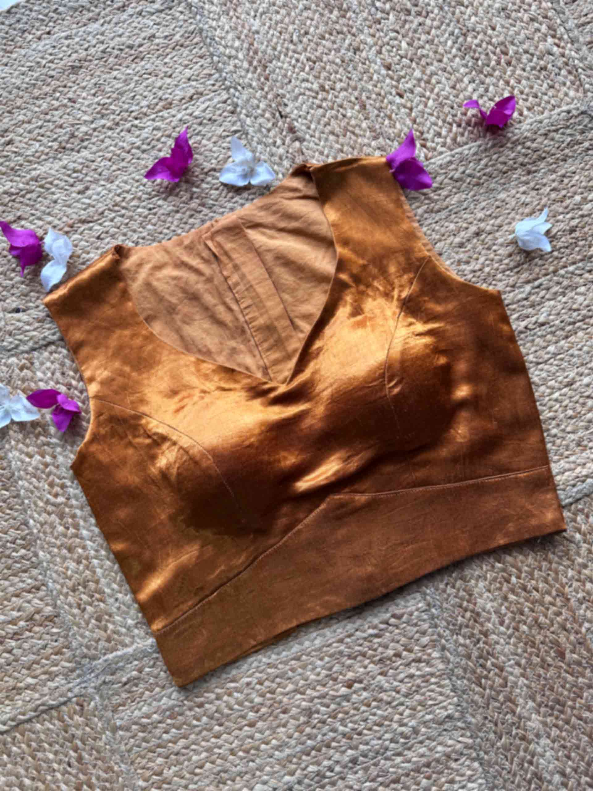 UD0065 -  Gold Mashru Silk Blouse