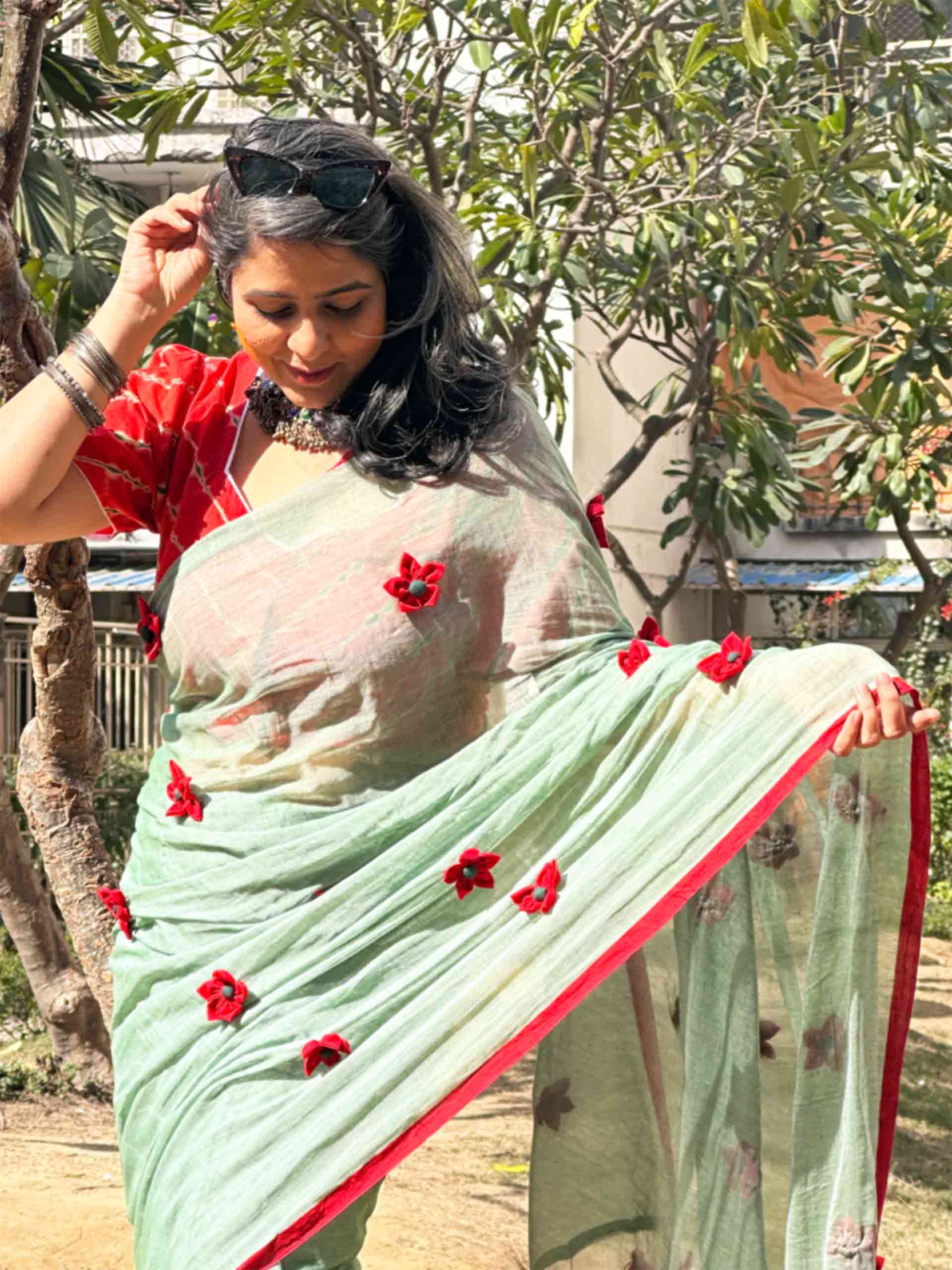 Gulnaar  - mul cotton saree