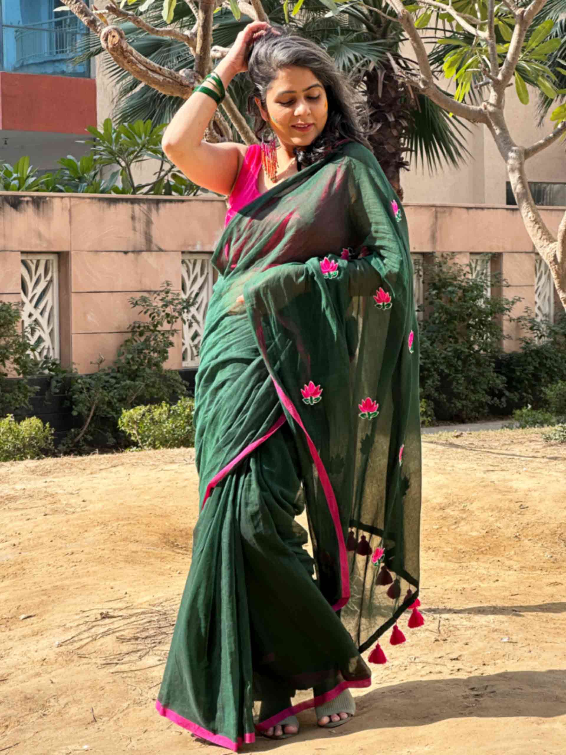Shubhrang - mul cotton saree