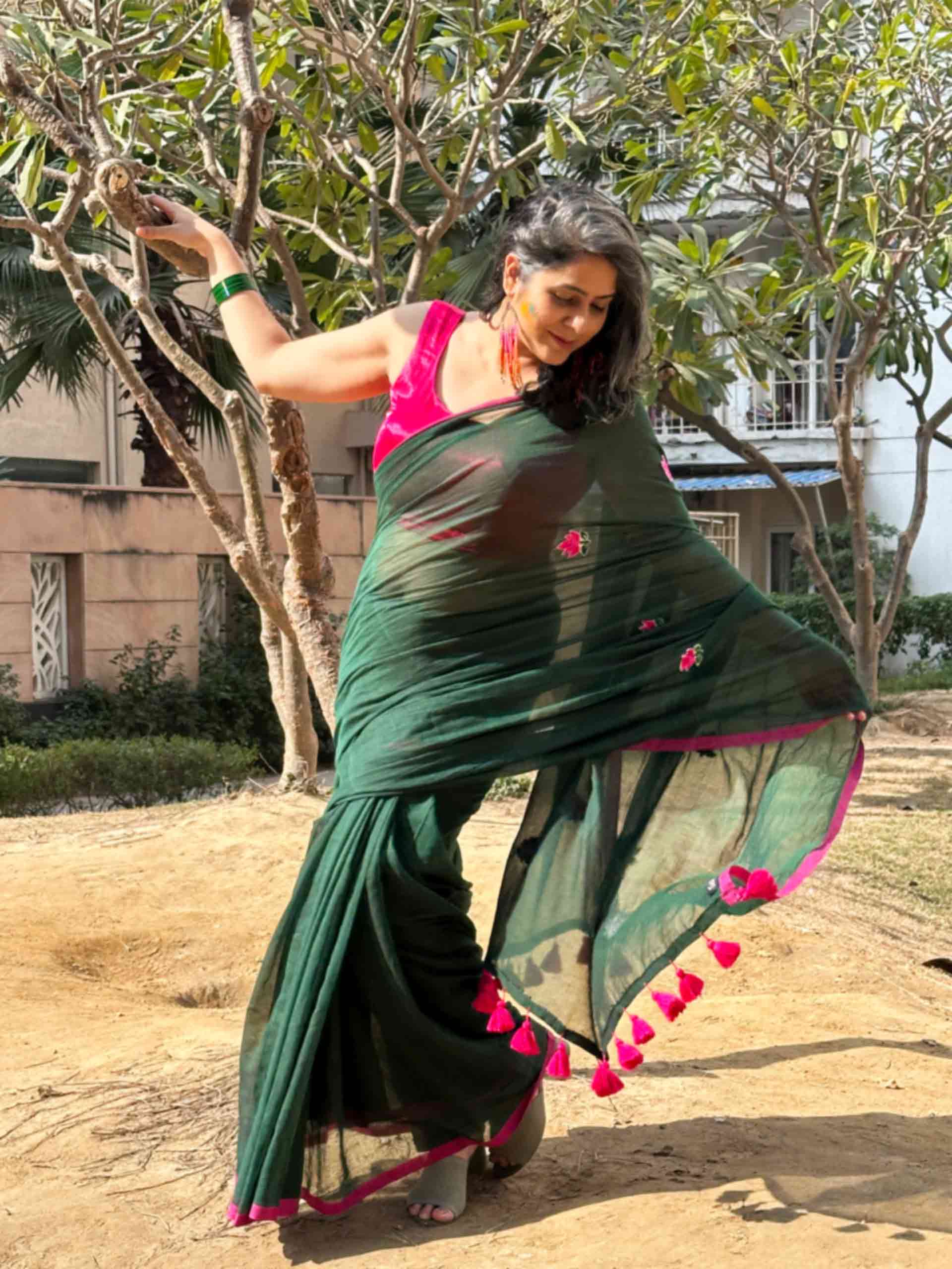 Shubhrang - mul cotton saree