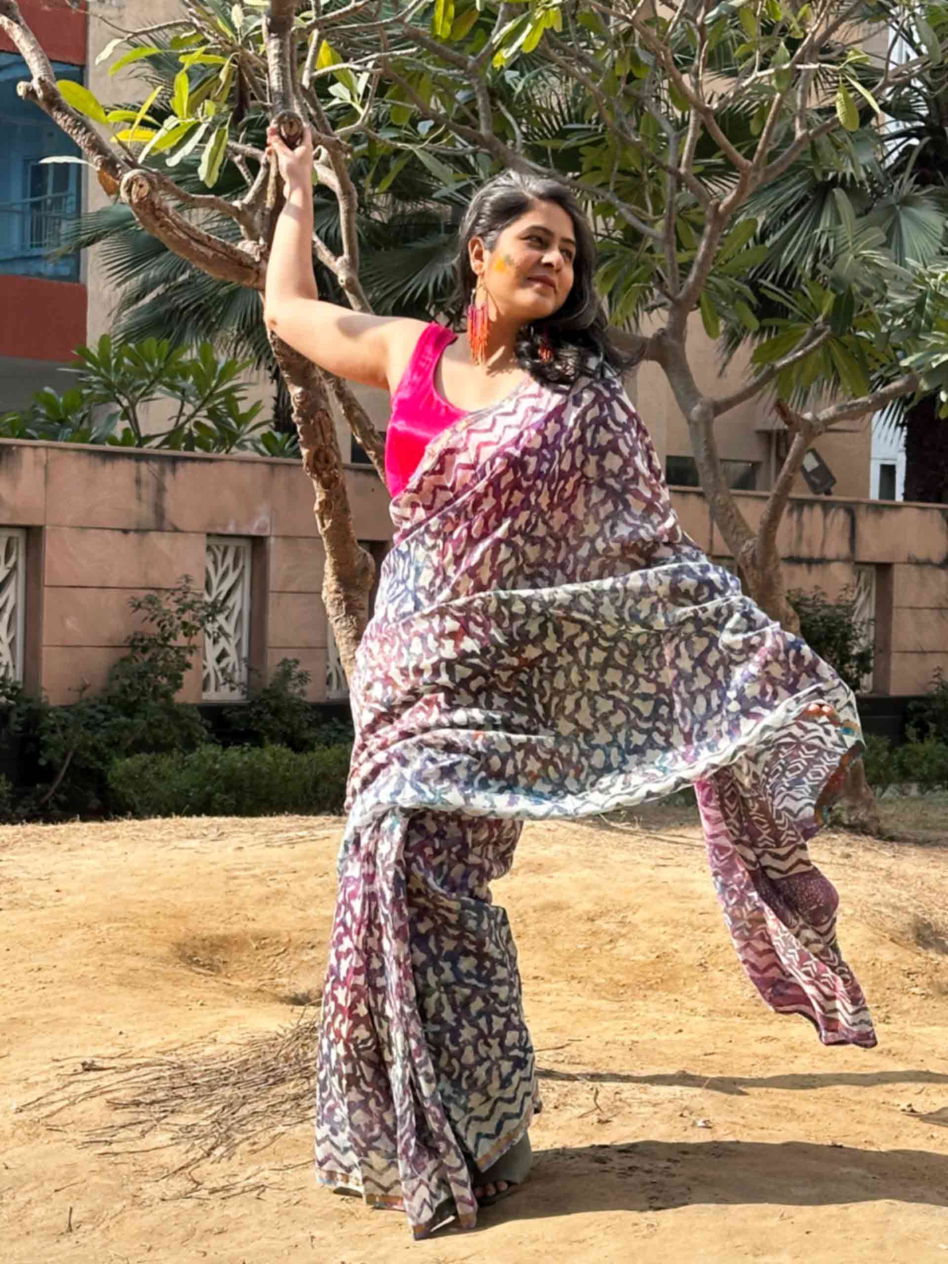 Rang- chanderi silk saree