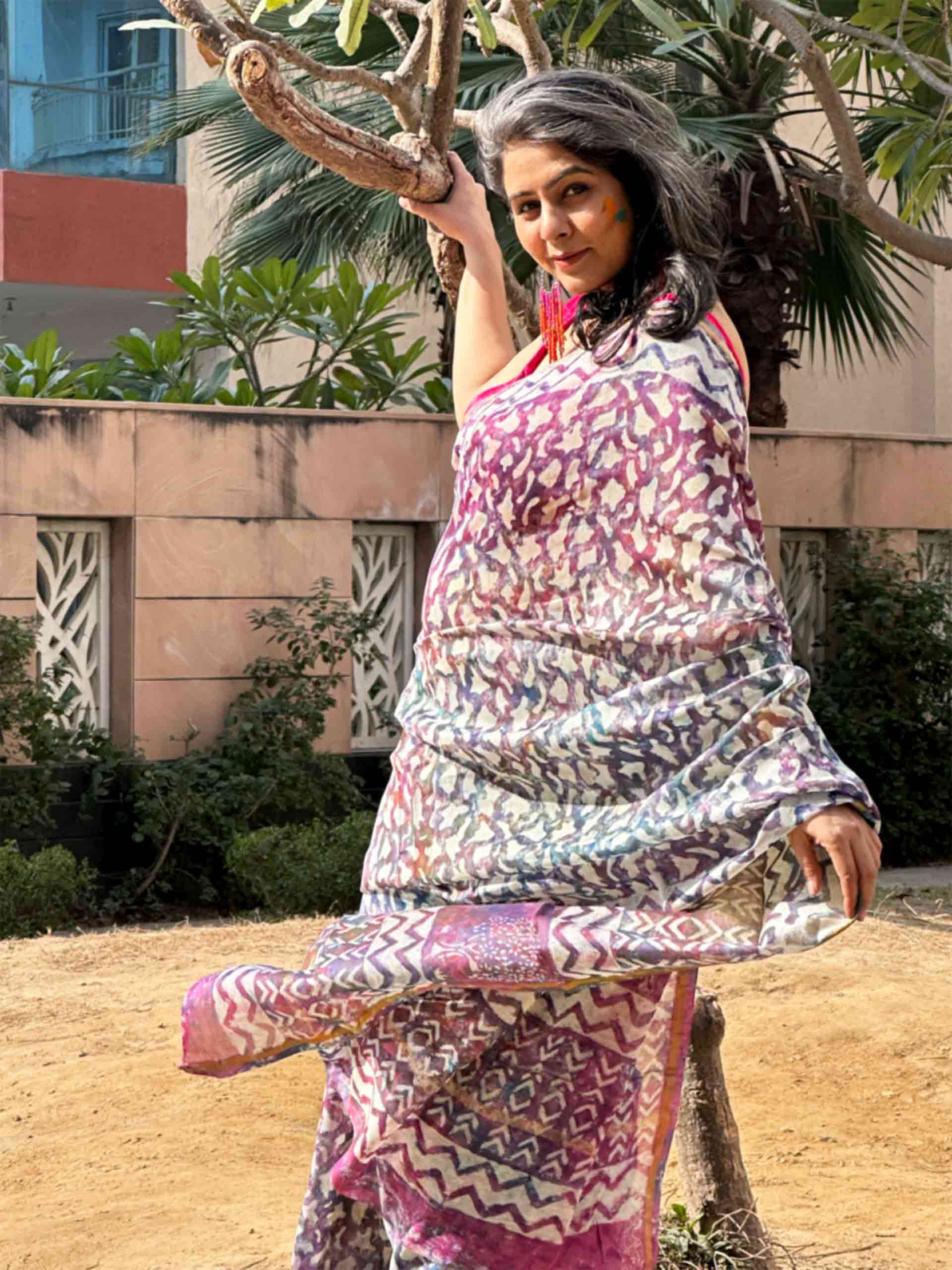 Rang- chanderi silk saree