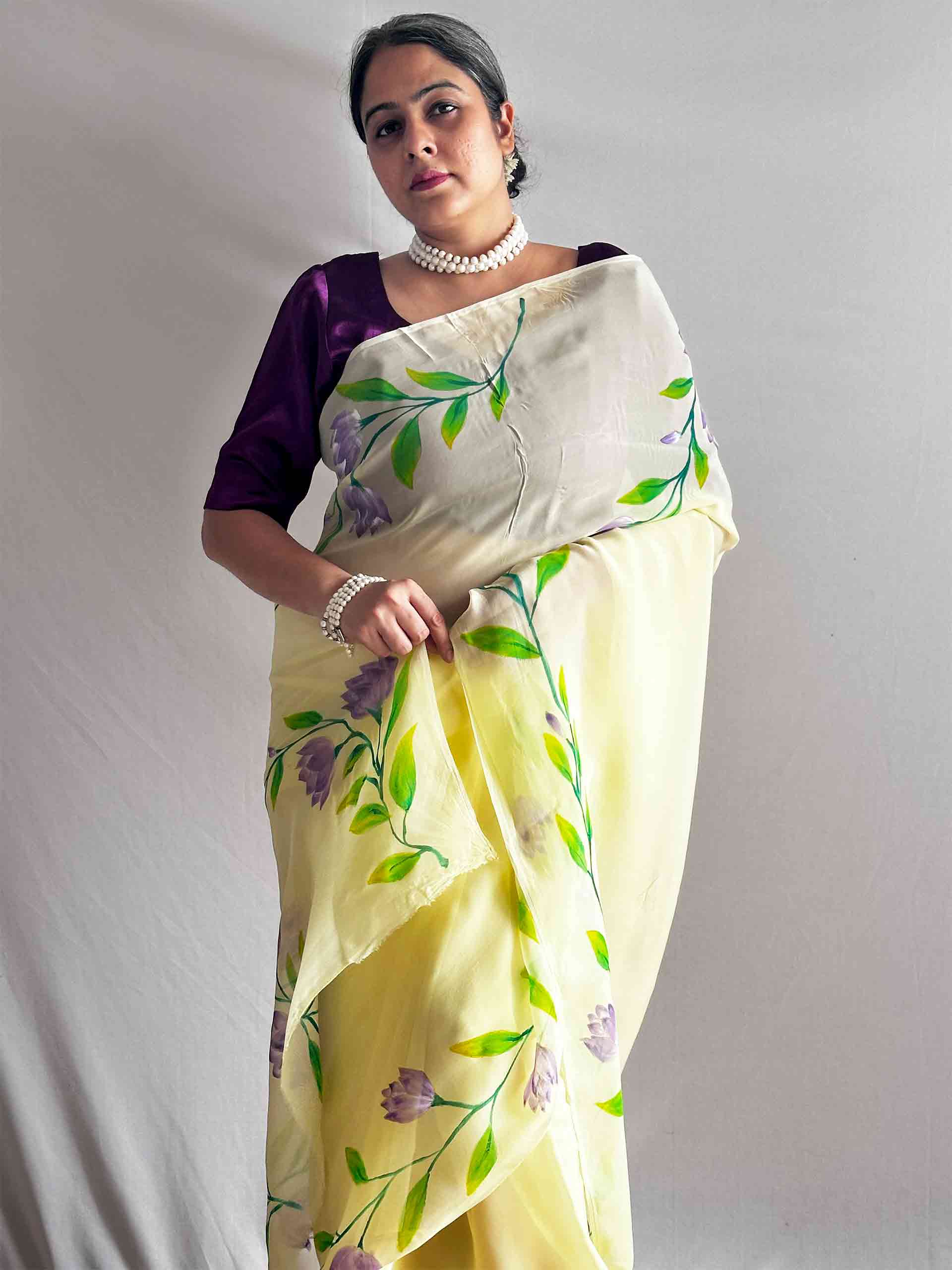 Neel Kamal - Hand print Organza saree