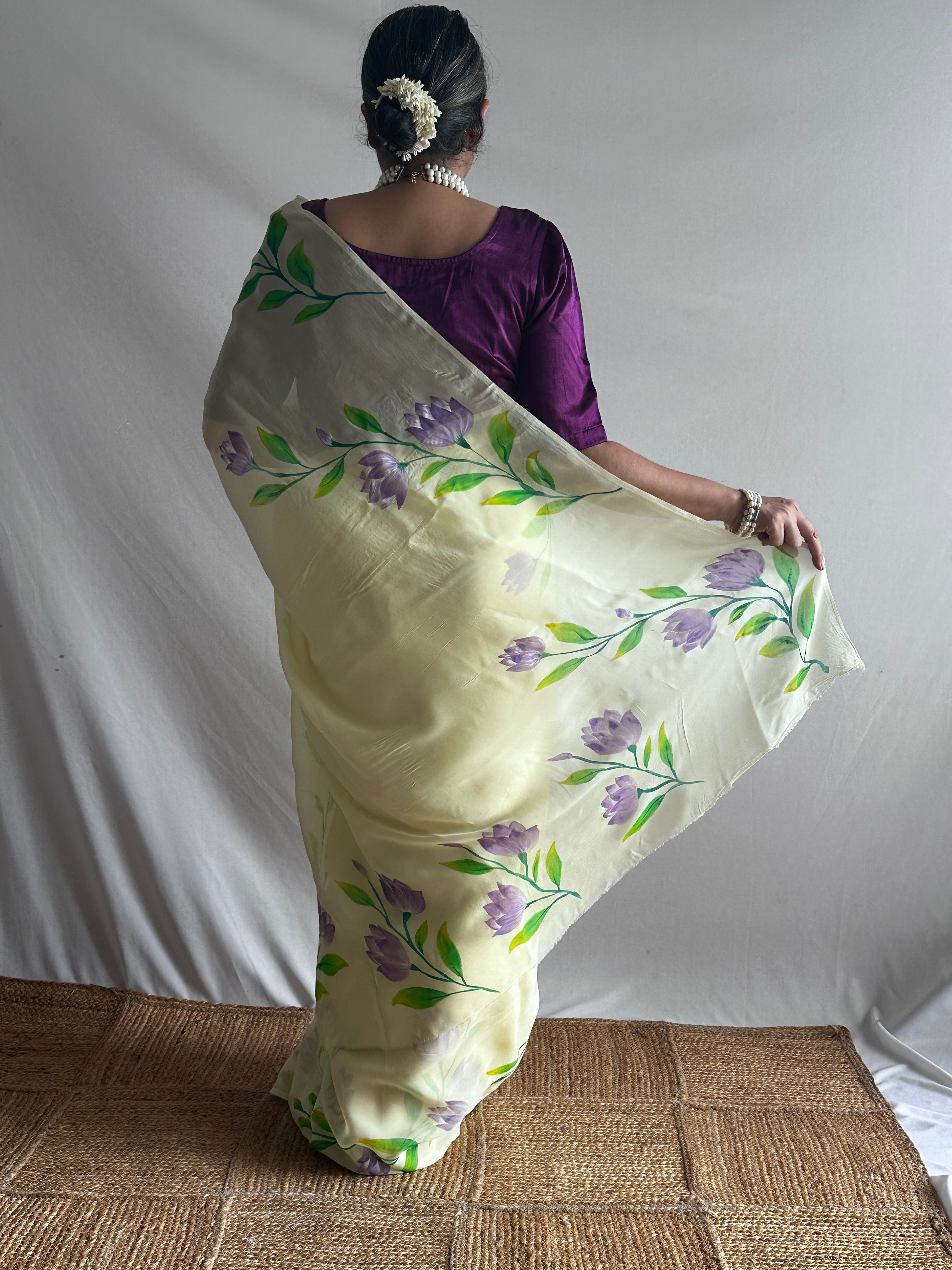 Neel Kamal - Hand print Organza Silk saree