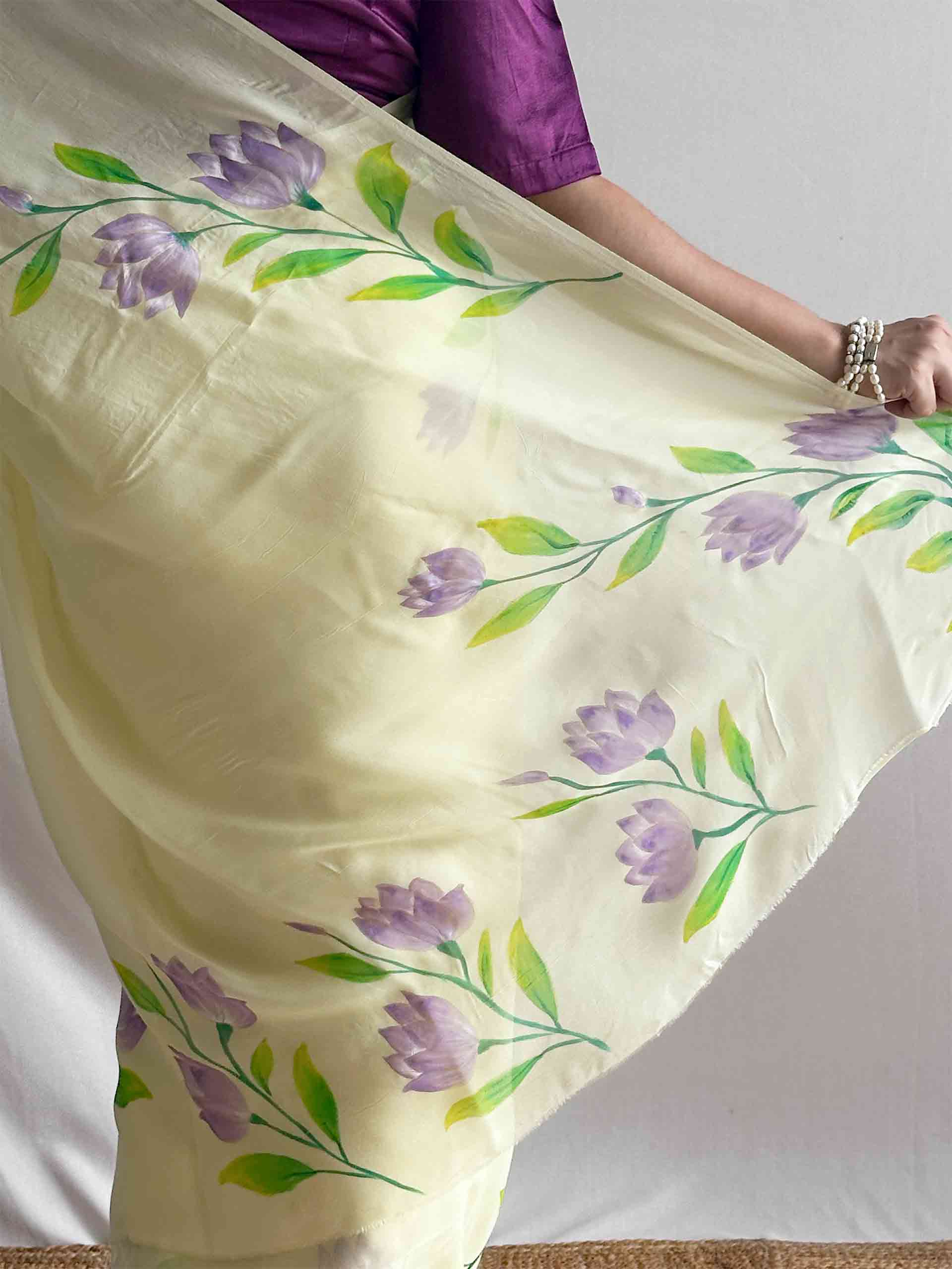Neel Kamal - Hand print Organza saree