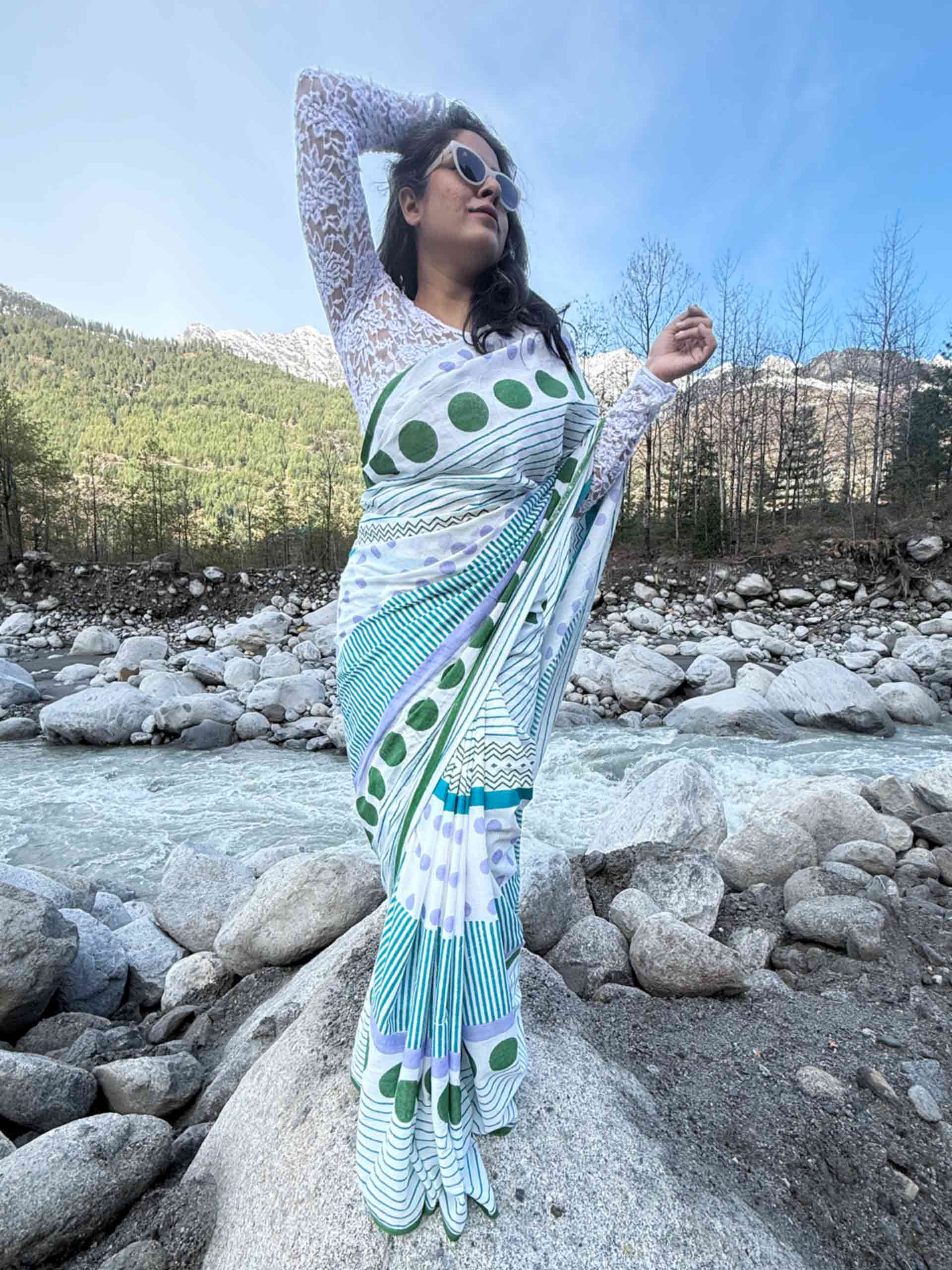 Aakashi - Dabu cotton saree