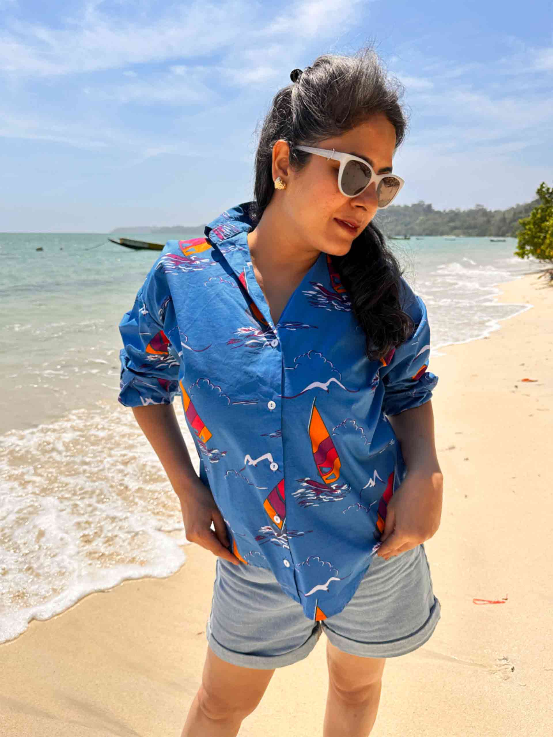 Macaws - Printed Cotton oversized Shirt