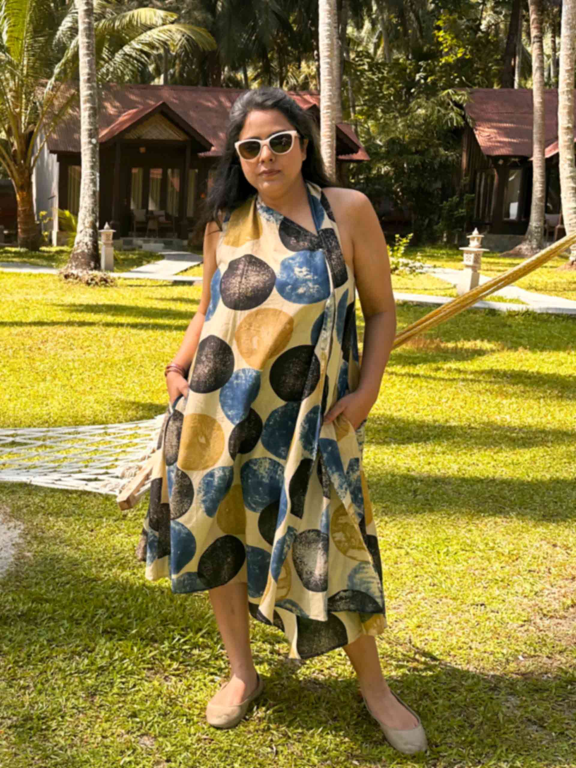 full moon - Ajrakh scarf Dress
