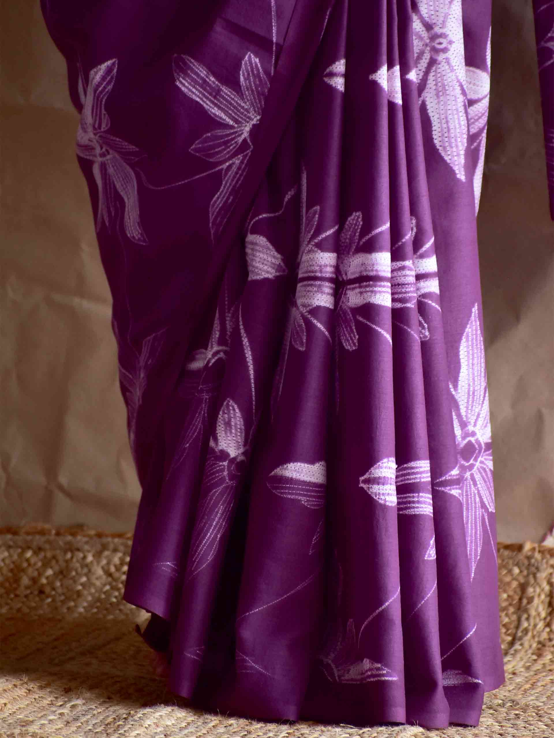 miraj - Shibori mul saree