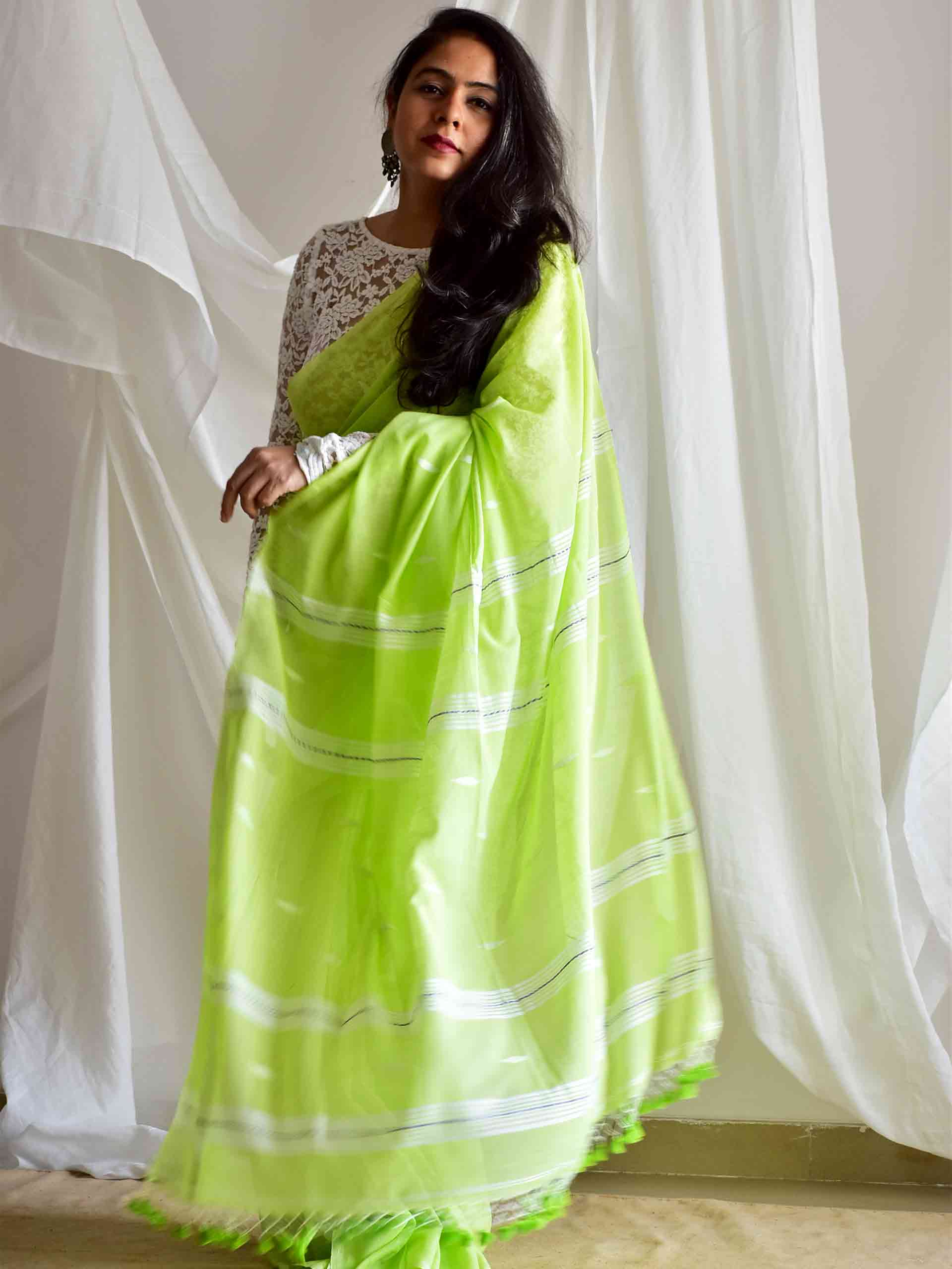 dhara - Jamdani mul cotton saree