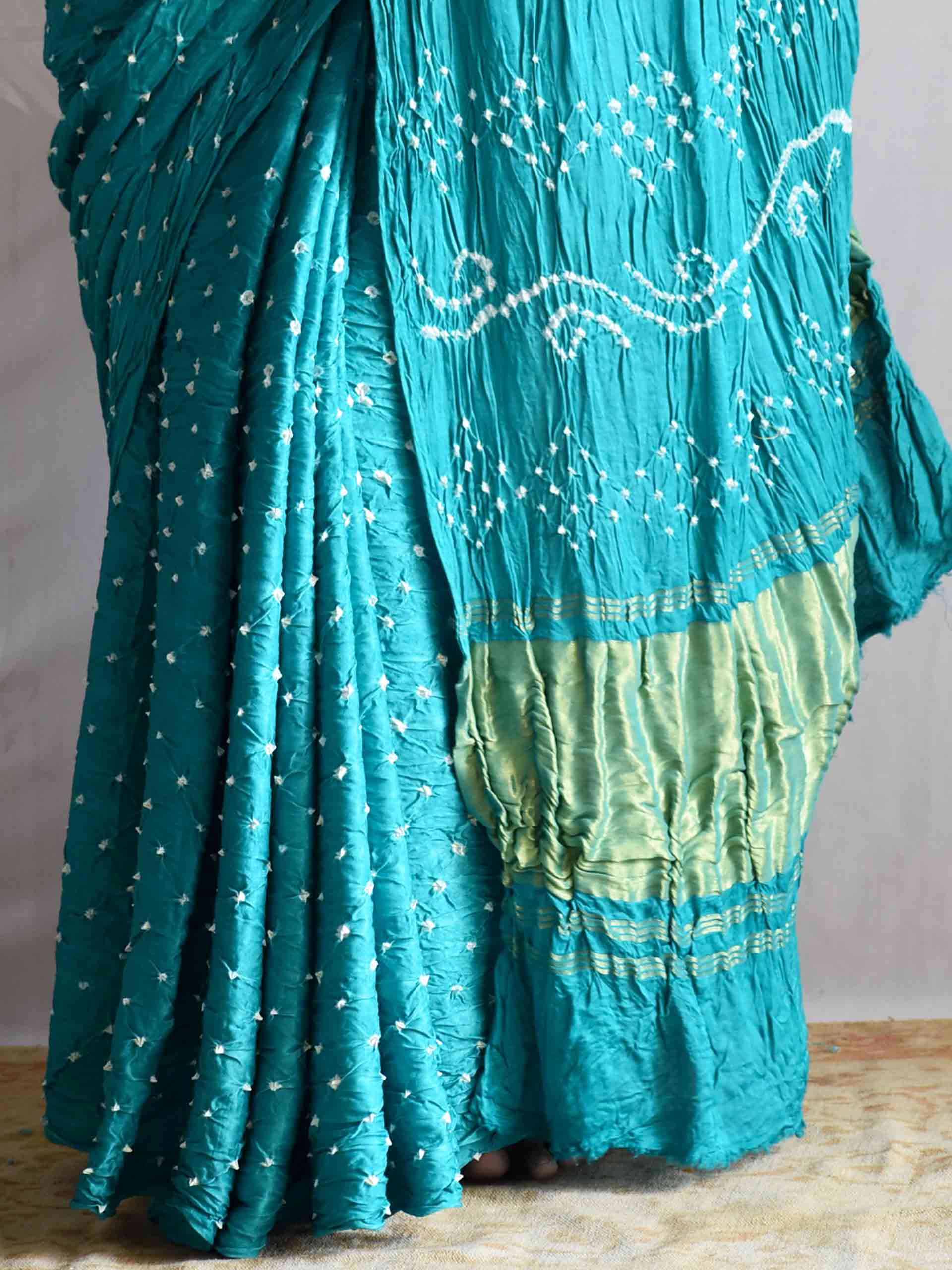Seven seas - modal silk Bandhani saree