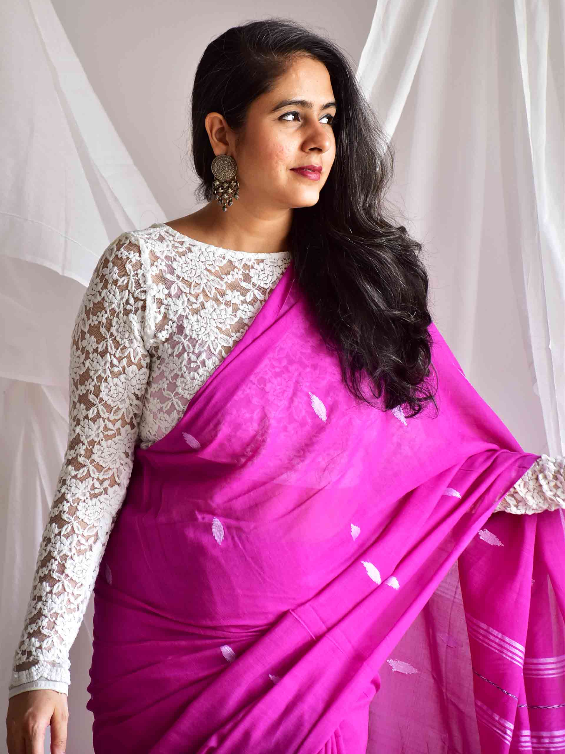 Mridang- handloom Jamdani mul cotton saree
