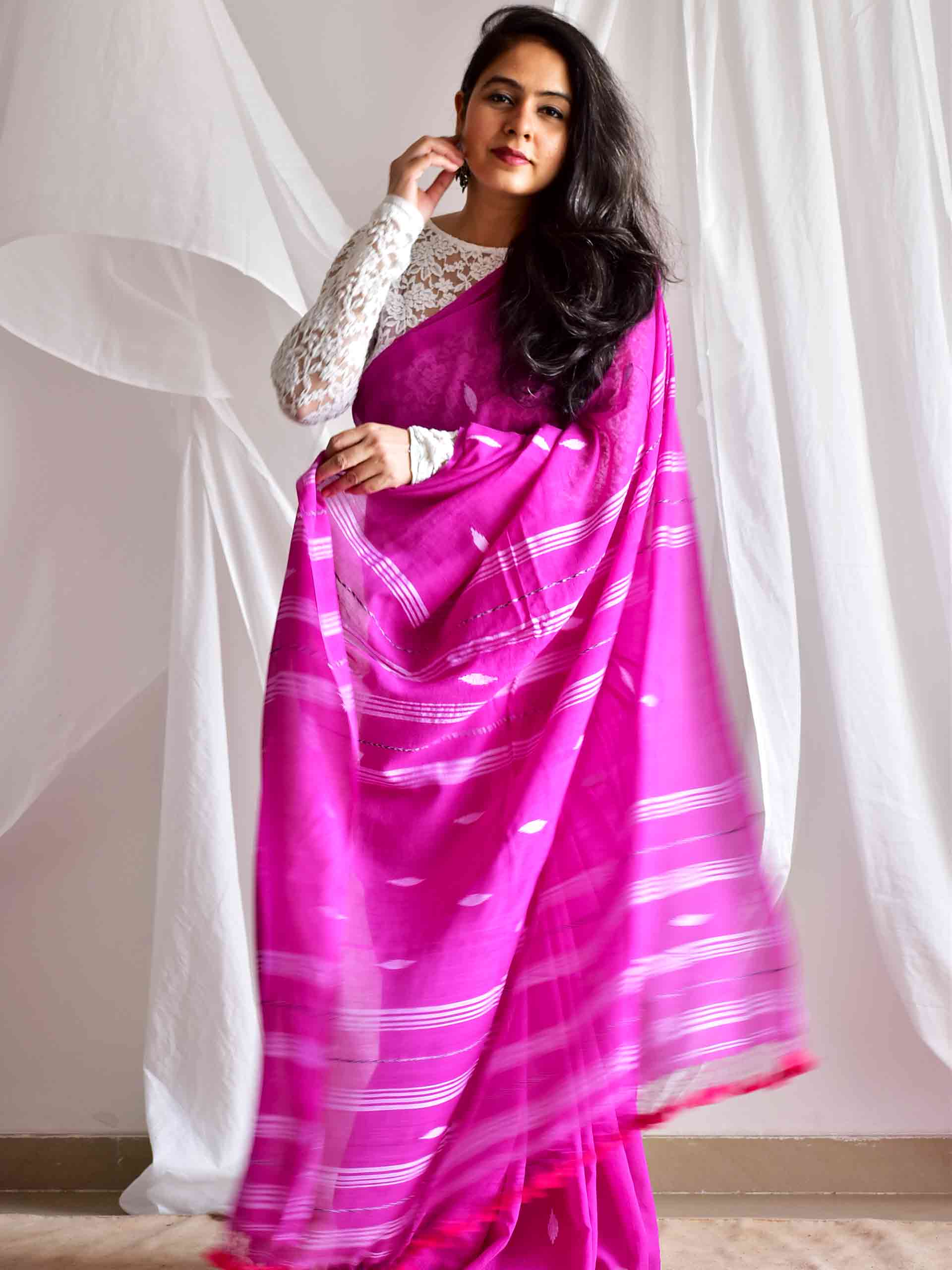 Mridang- handloom Jamdani mul cotton saree