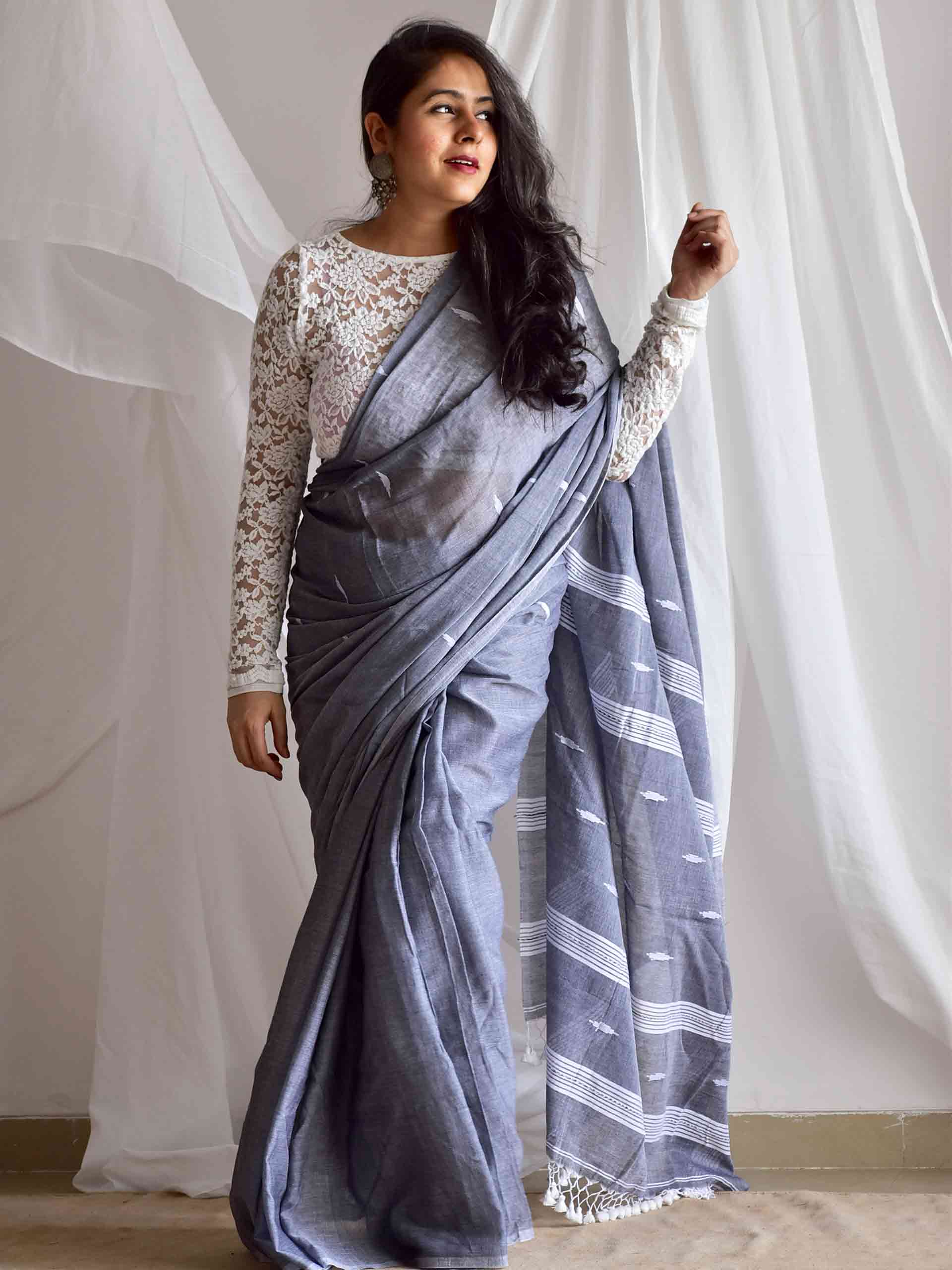 Ranjha - handloom Jamdani mul cotton saree