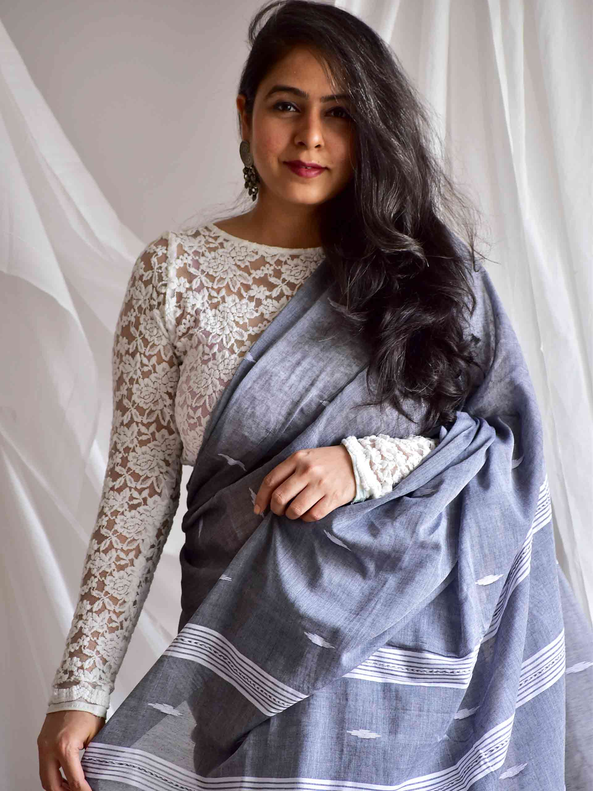 Ranjha - handloom Jamdani mul cotton saree