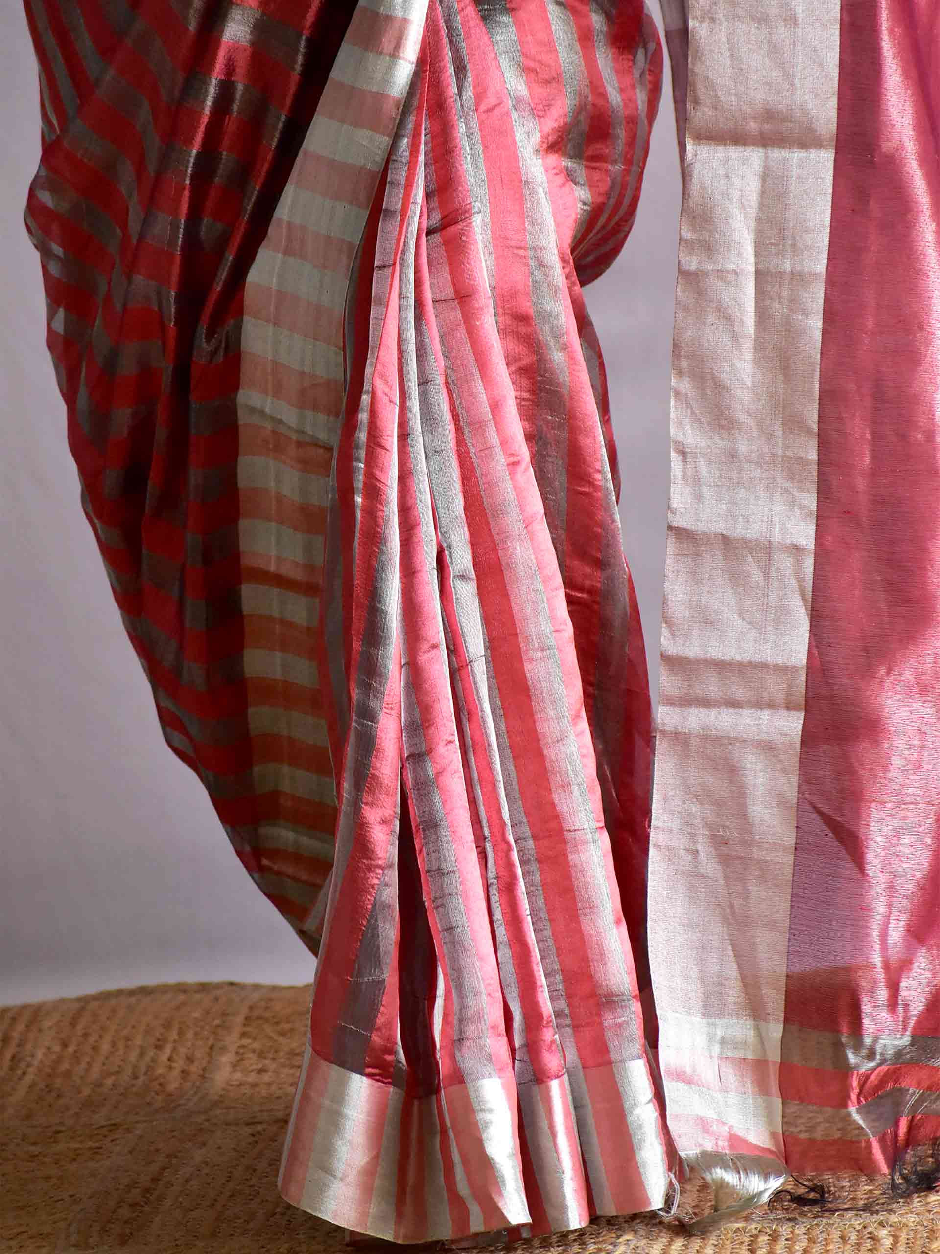 grey mood - Handloom chanderi silk saree
