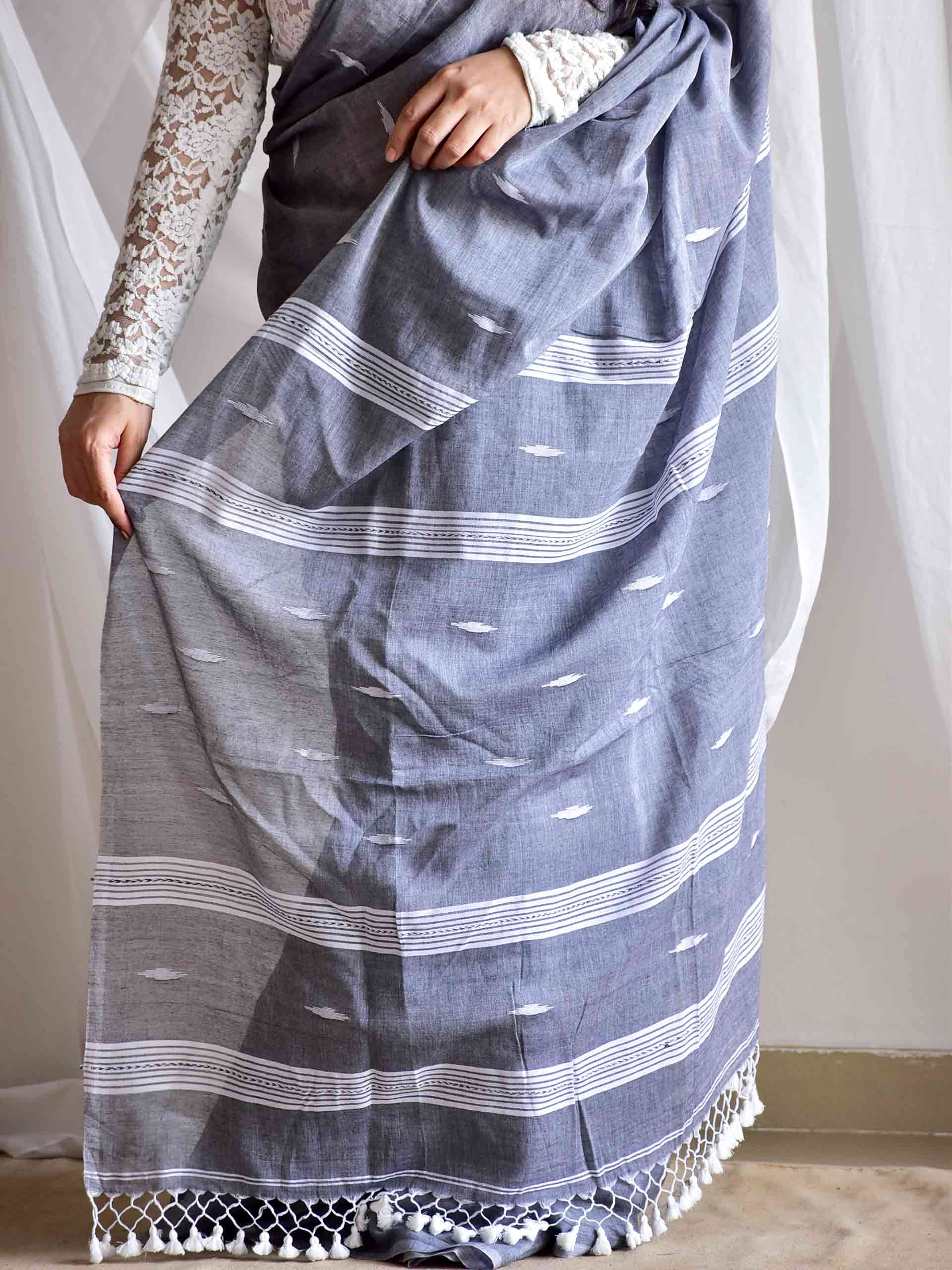 Ranjha - handloom Jamdani mul cotton saree