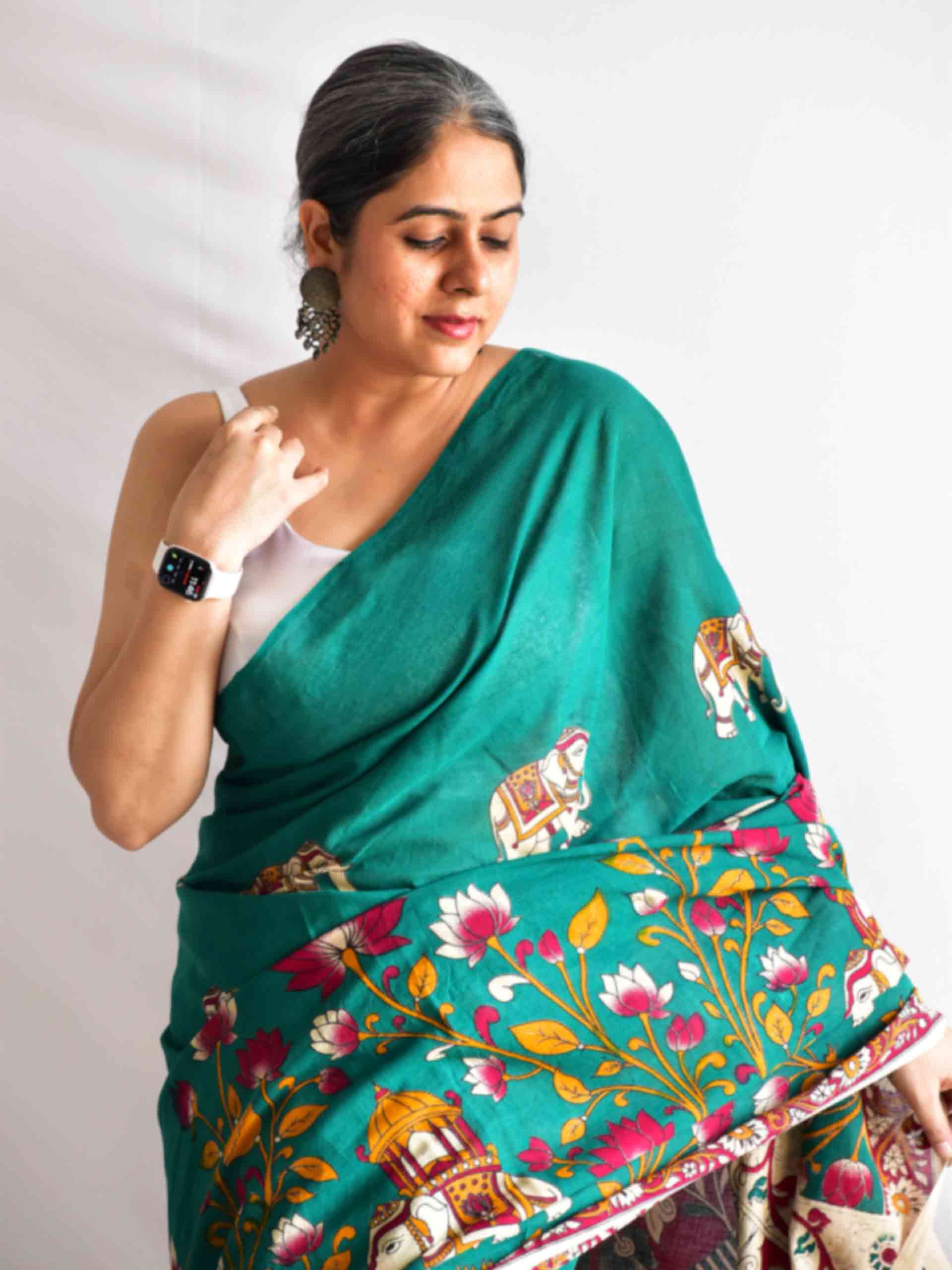 Gujadhari - kalamkari printed saree