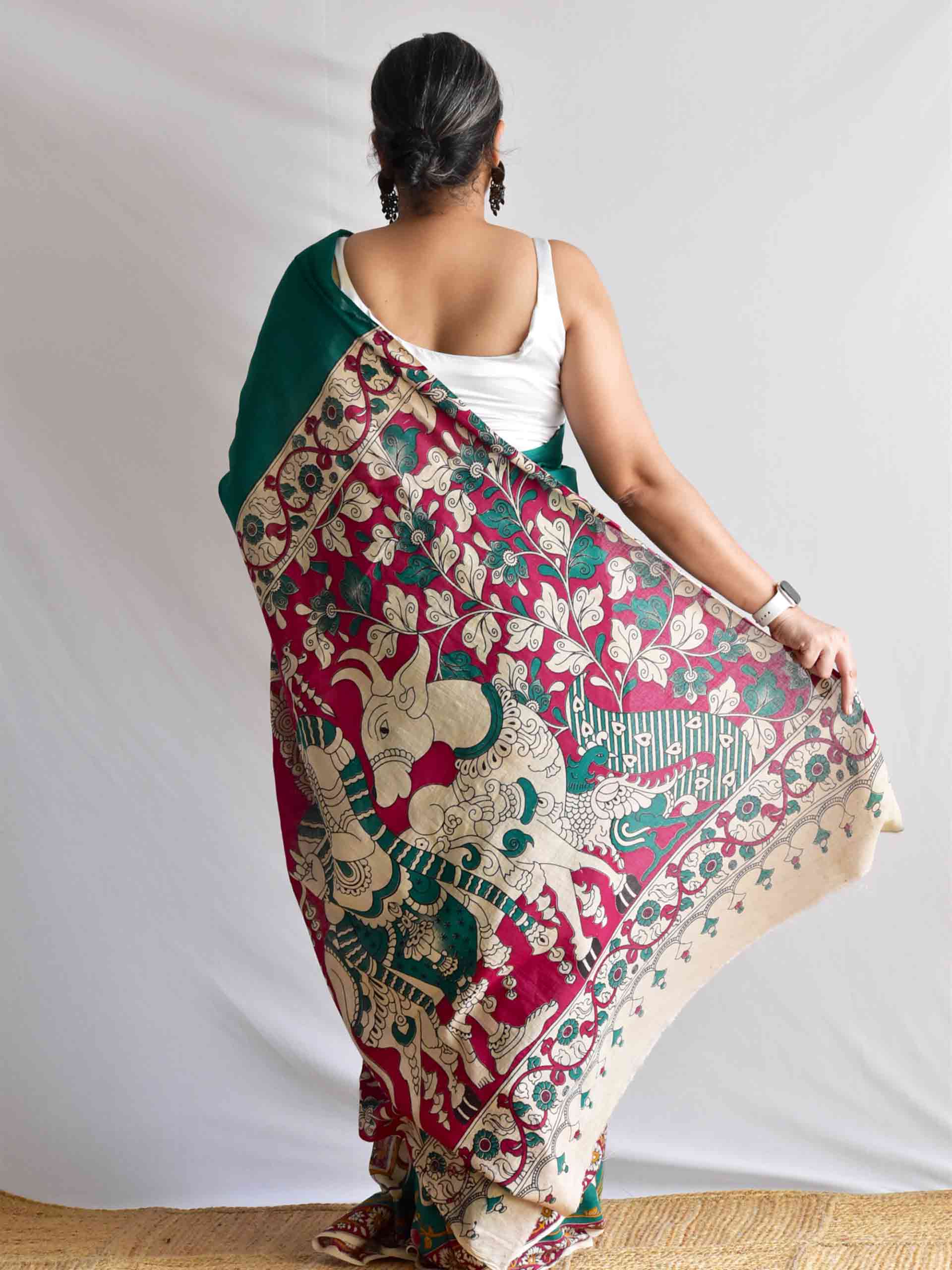 Gujadhari - kalamkari printed saree