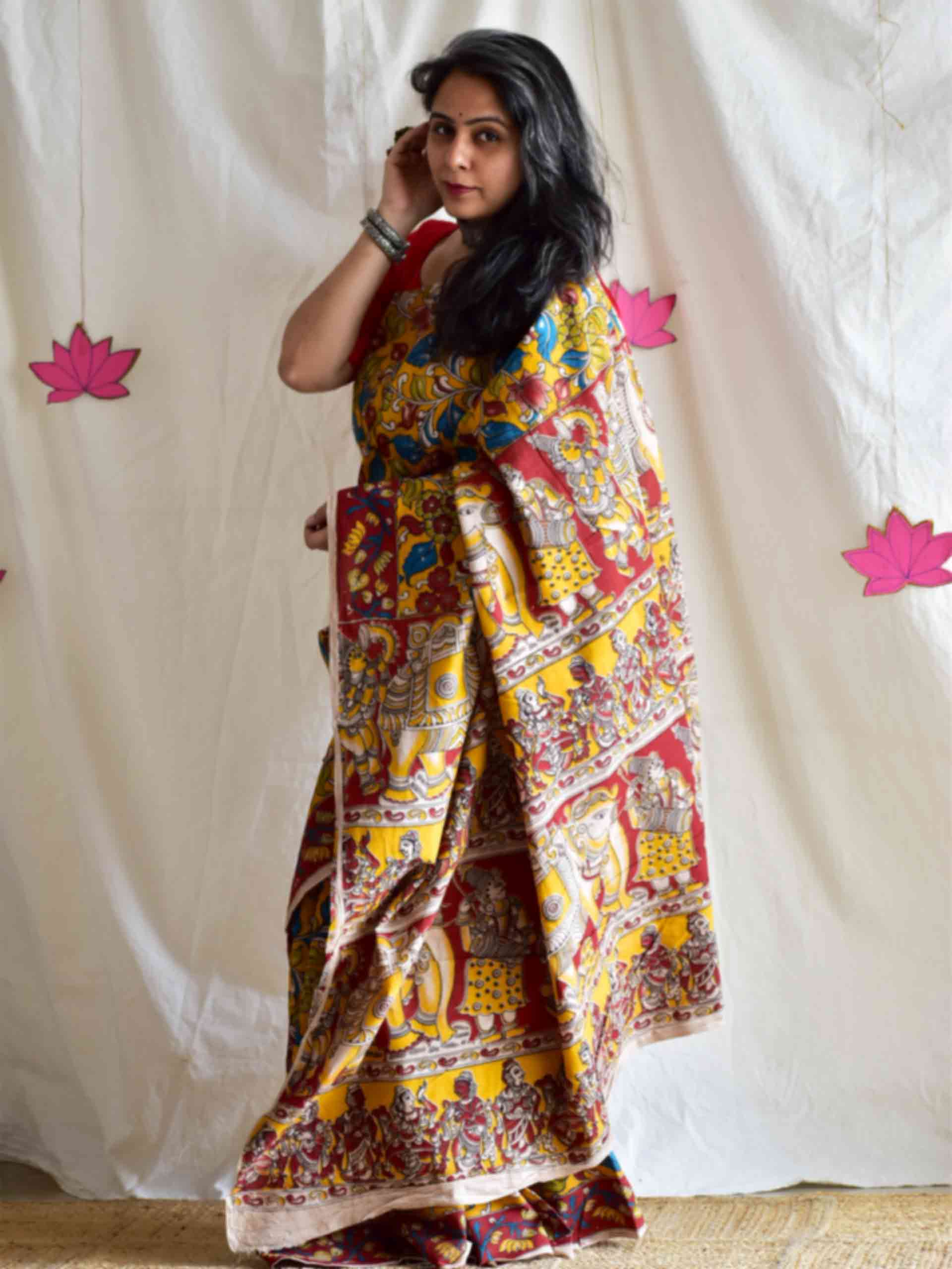 Rasdhara - kalamkari printed saree