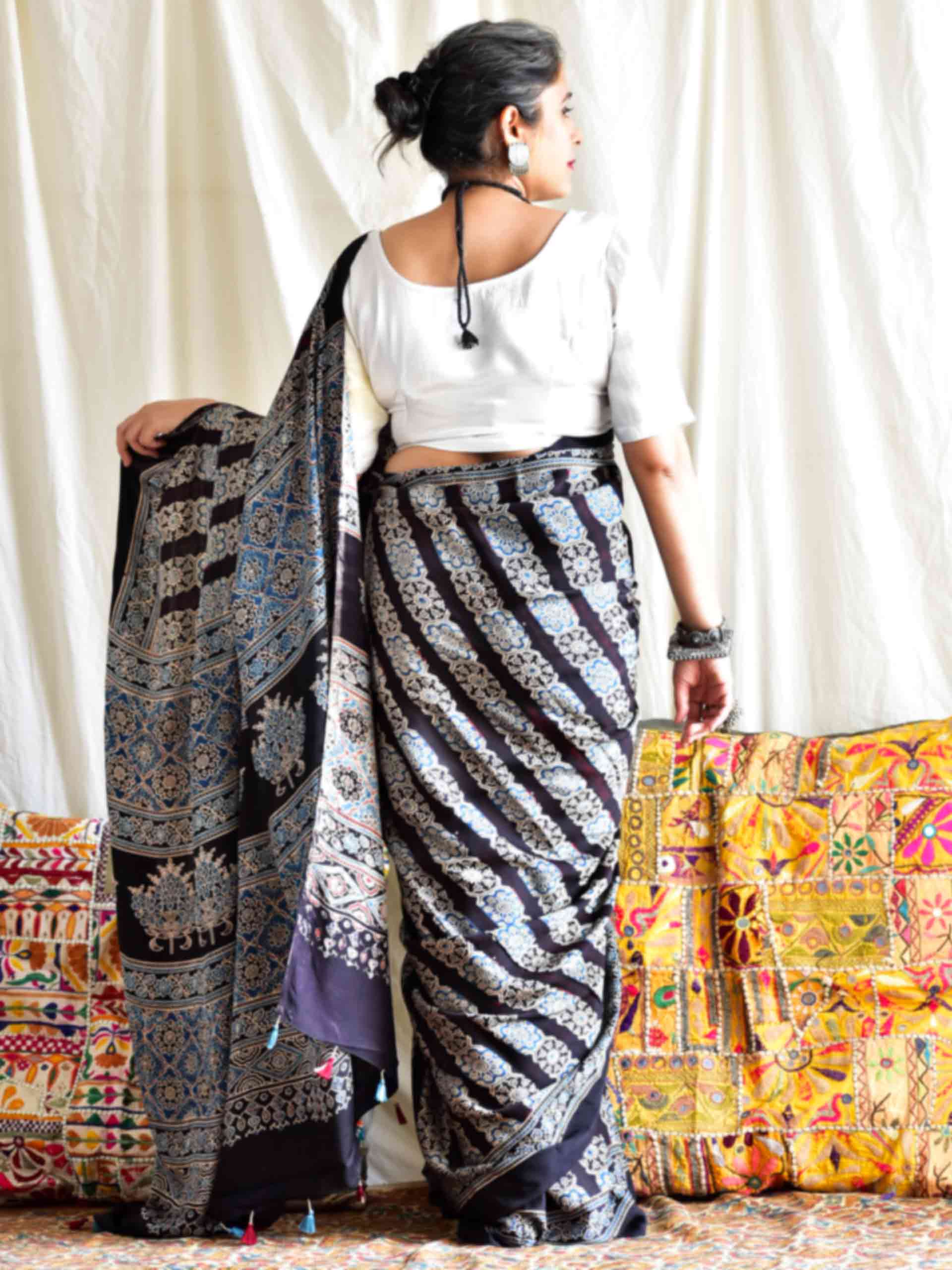 Ruhaani - Ajrakh modal Silk Saree