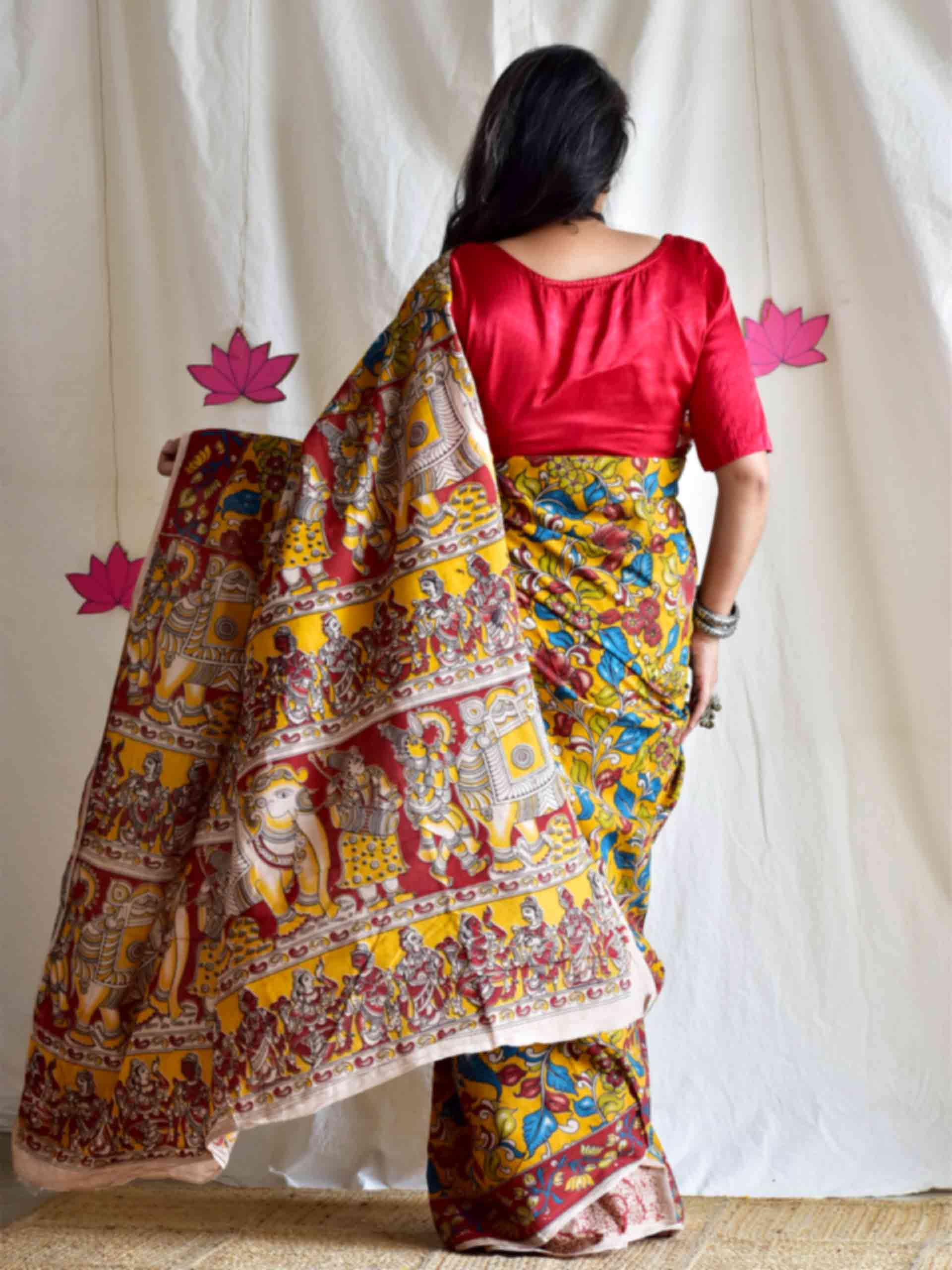 Rasdhara - kalamkari printed saree