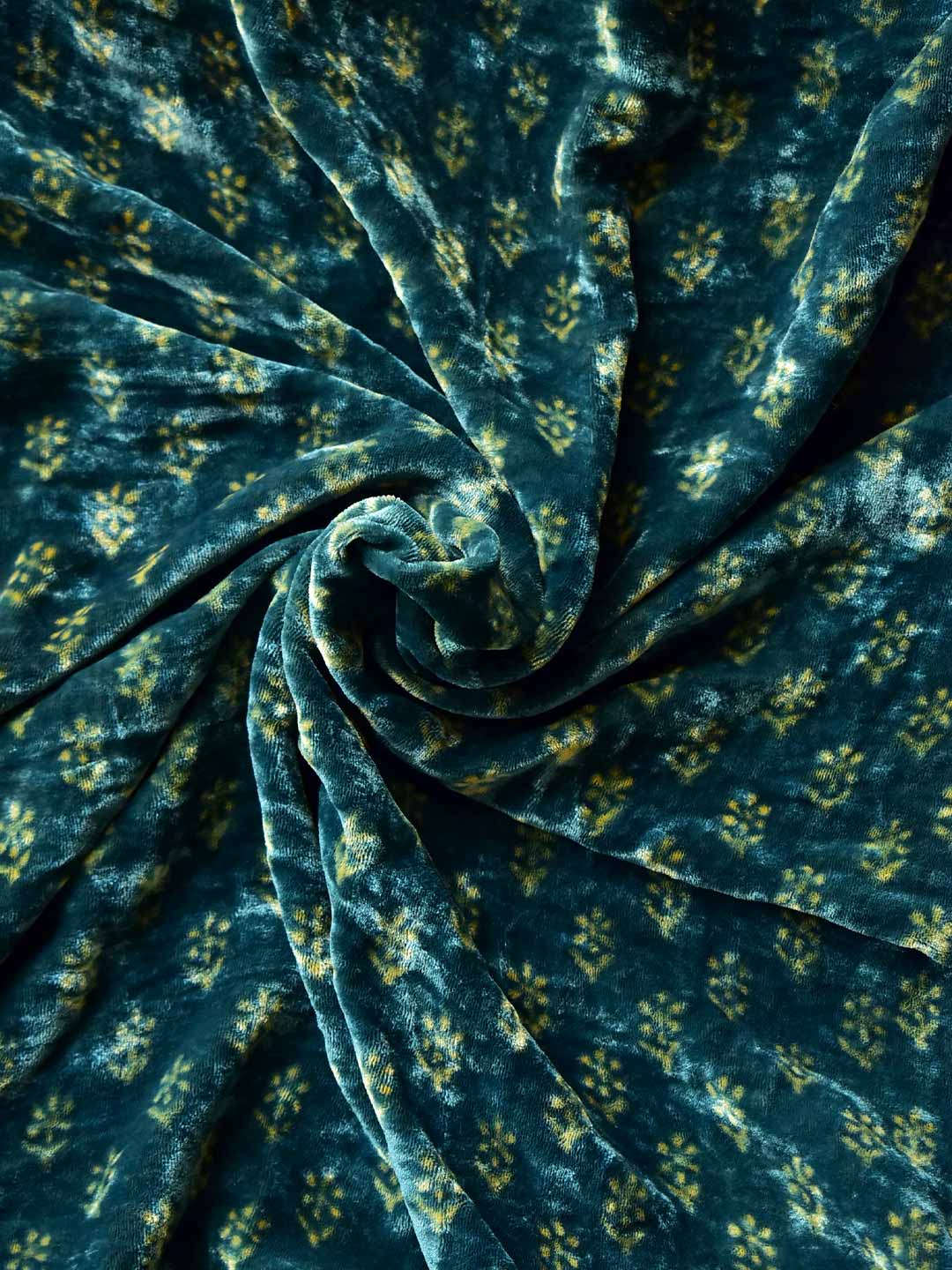 Kirat - Ajrakh Silk velvet blouse piece 1 meter