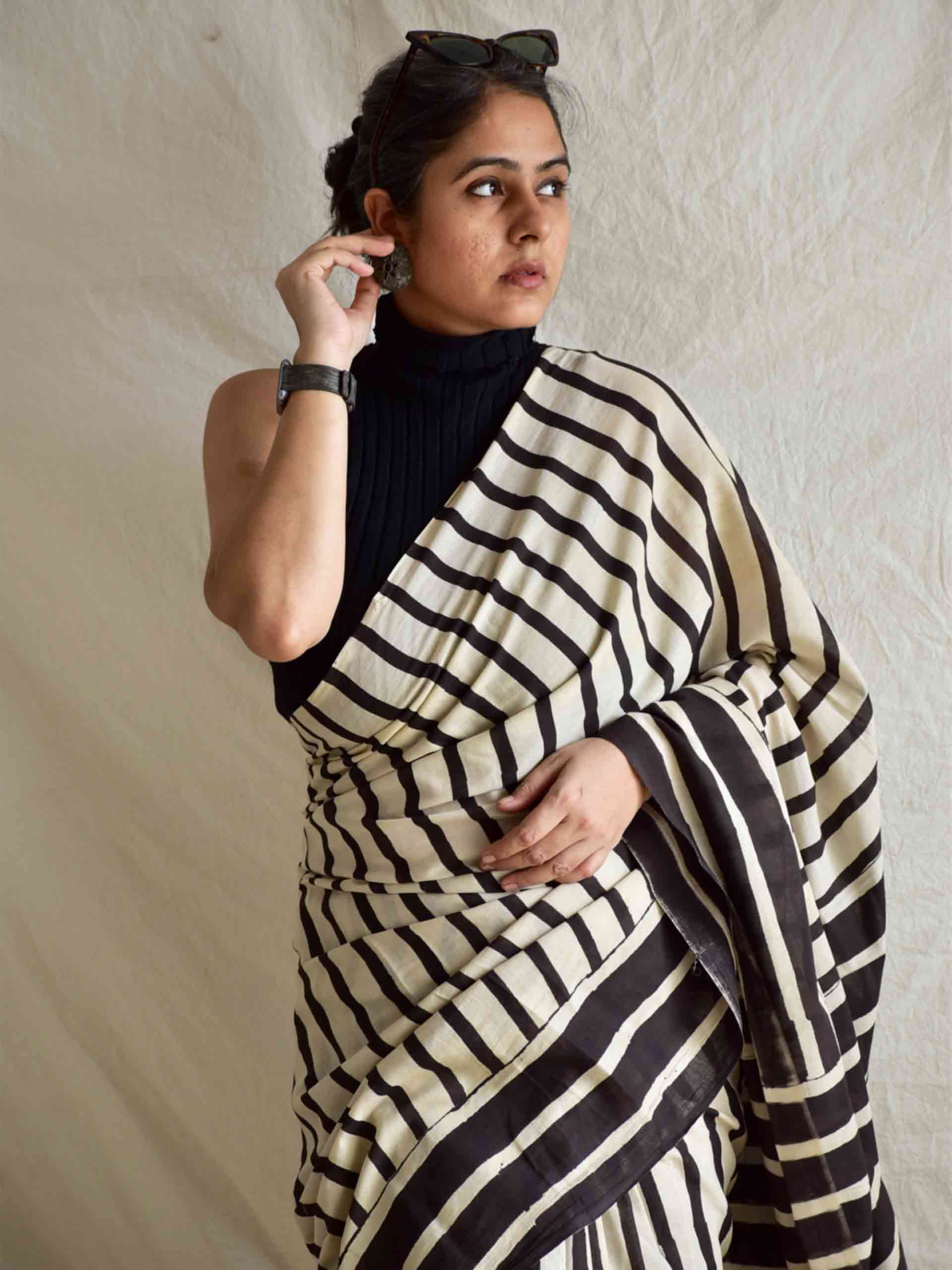 Muted power - Mul cotton saree