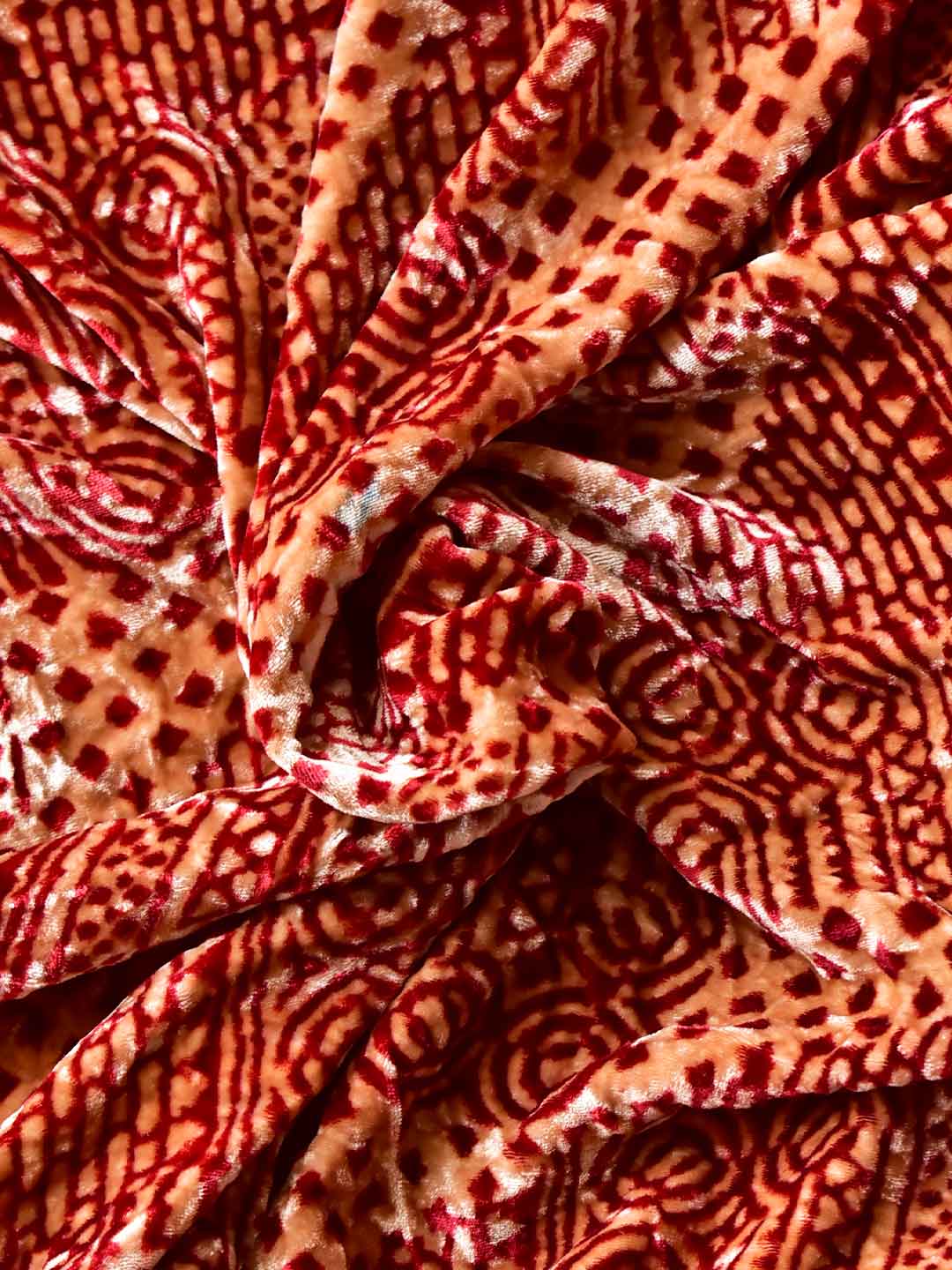 Mizaaj- Ajrakh Silk velvet blouse piece 1 meter