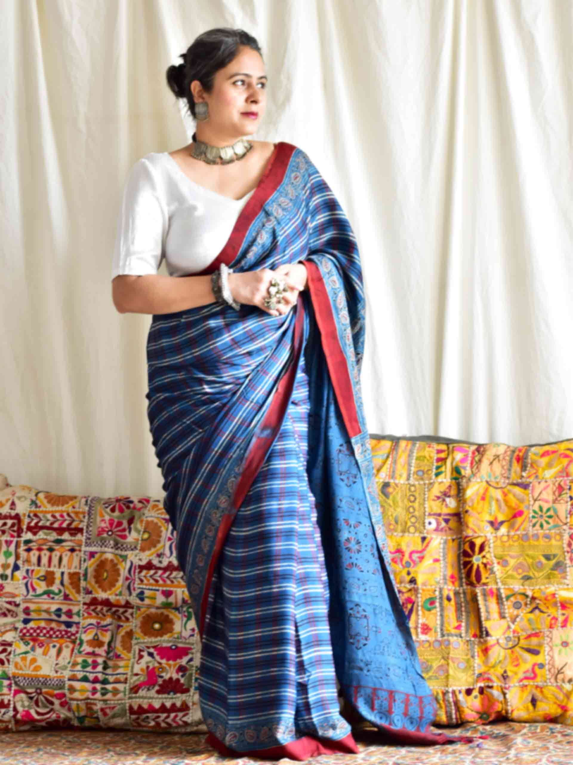 Vedika - Ajrakh modal Silk Saree