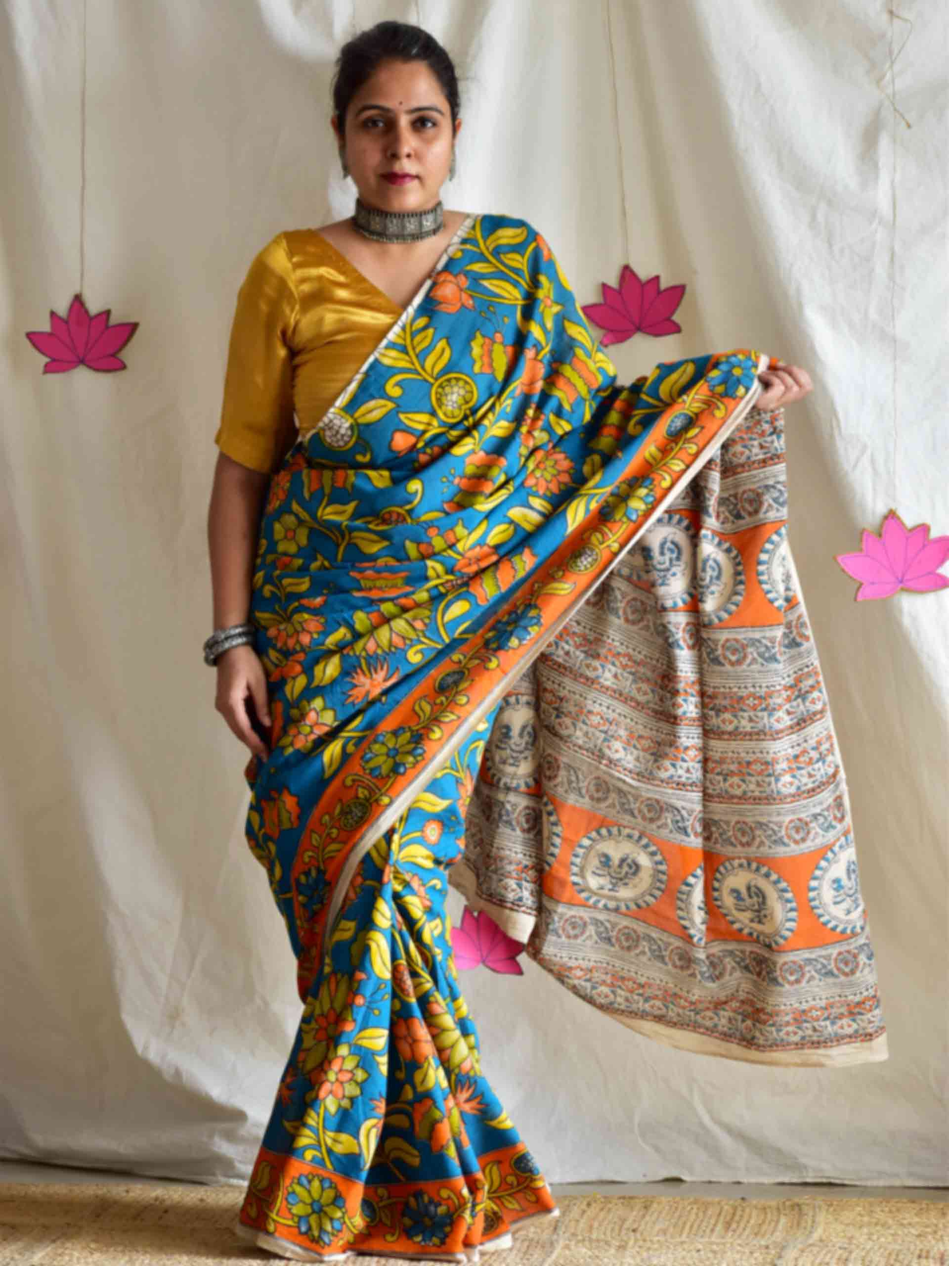 Jhalak - kalamkari printed saree