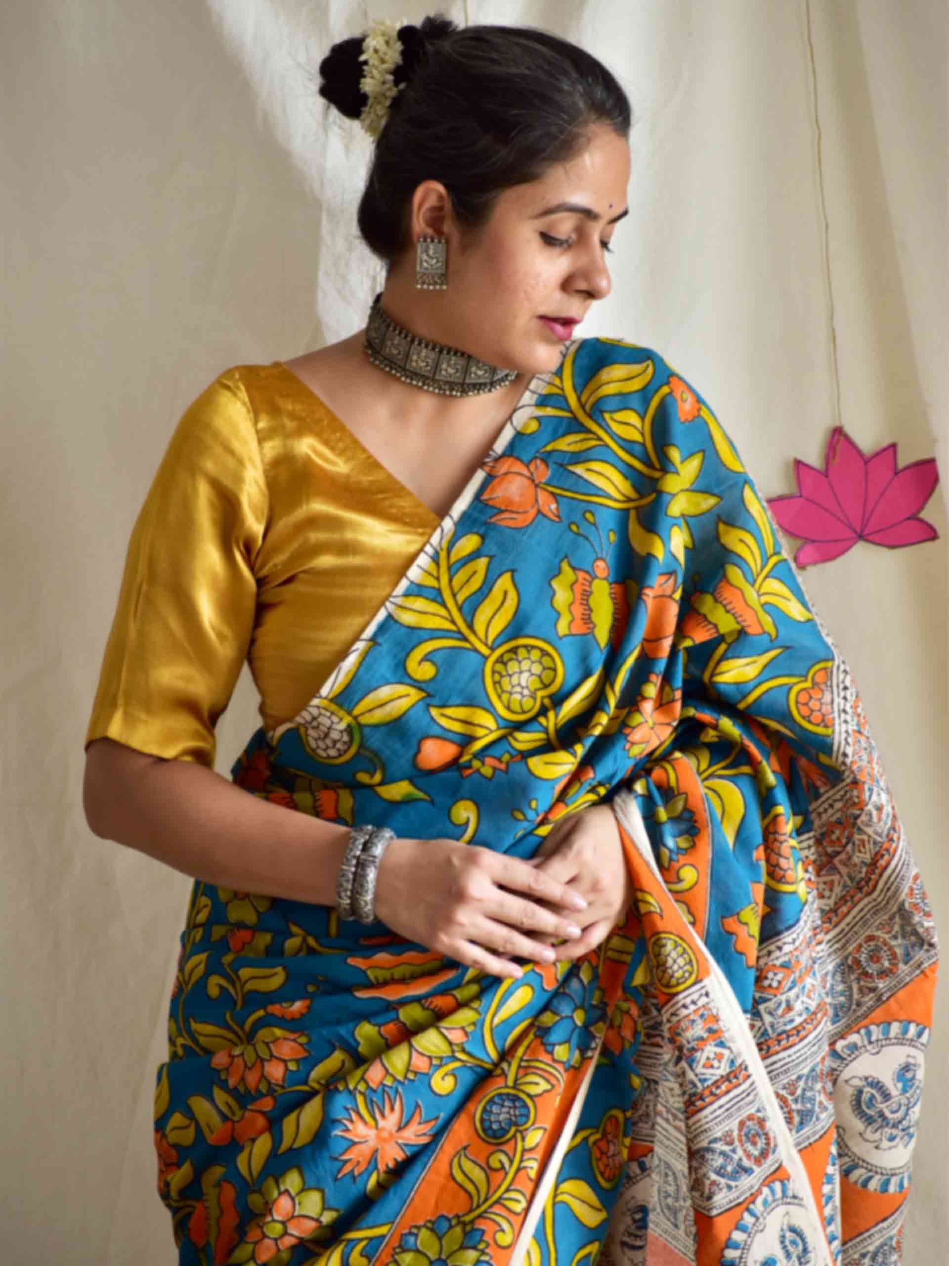 Jhalak - kalamkari printed saree