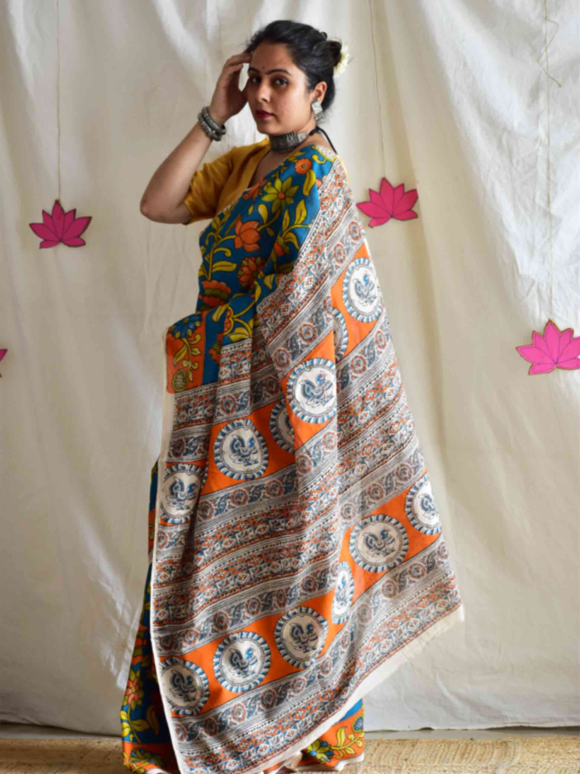 Jhalak - kalamkari printed saree