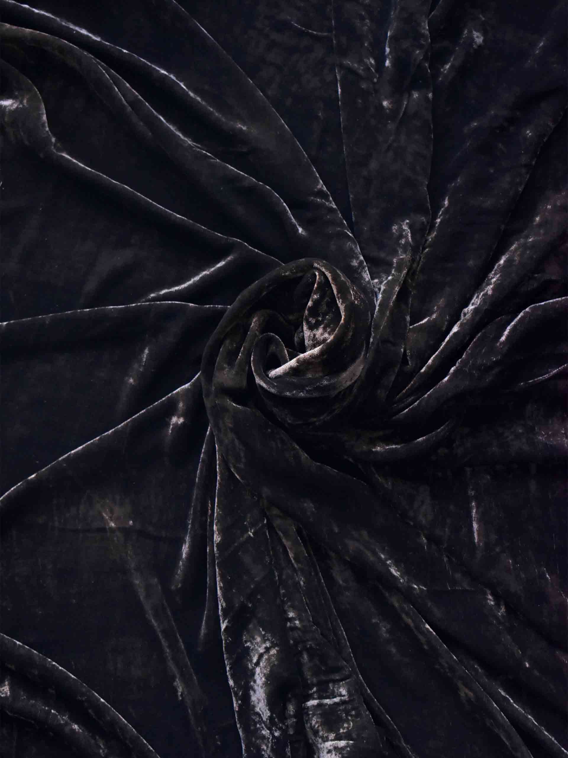 Black beauty Silk Velvet naturally dyed 1500 per meter