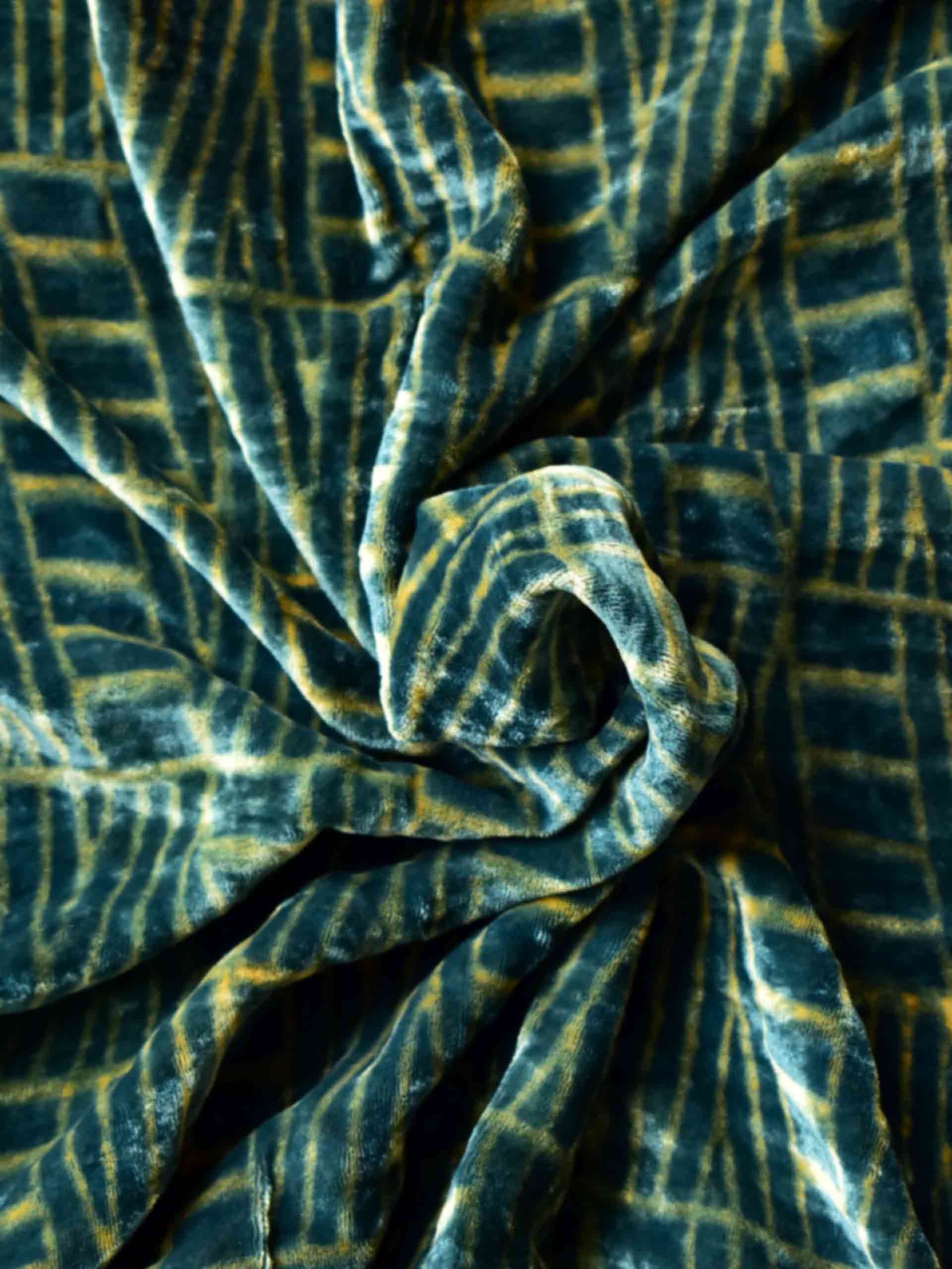 Milan - Ajrakh Silk velvet blouse piece 1 meter