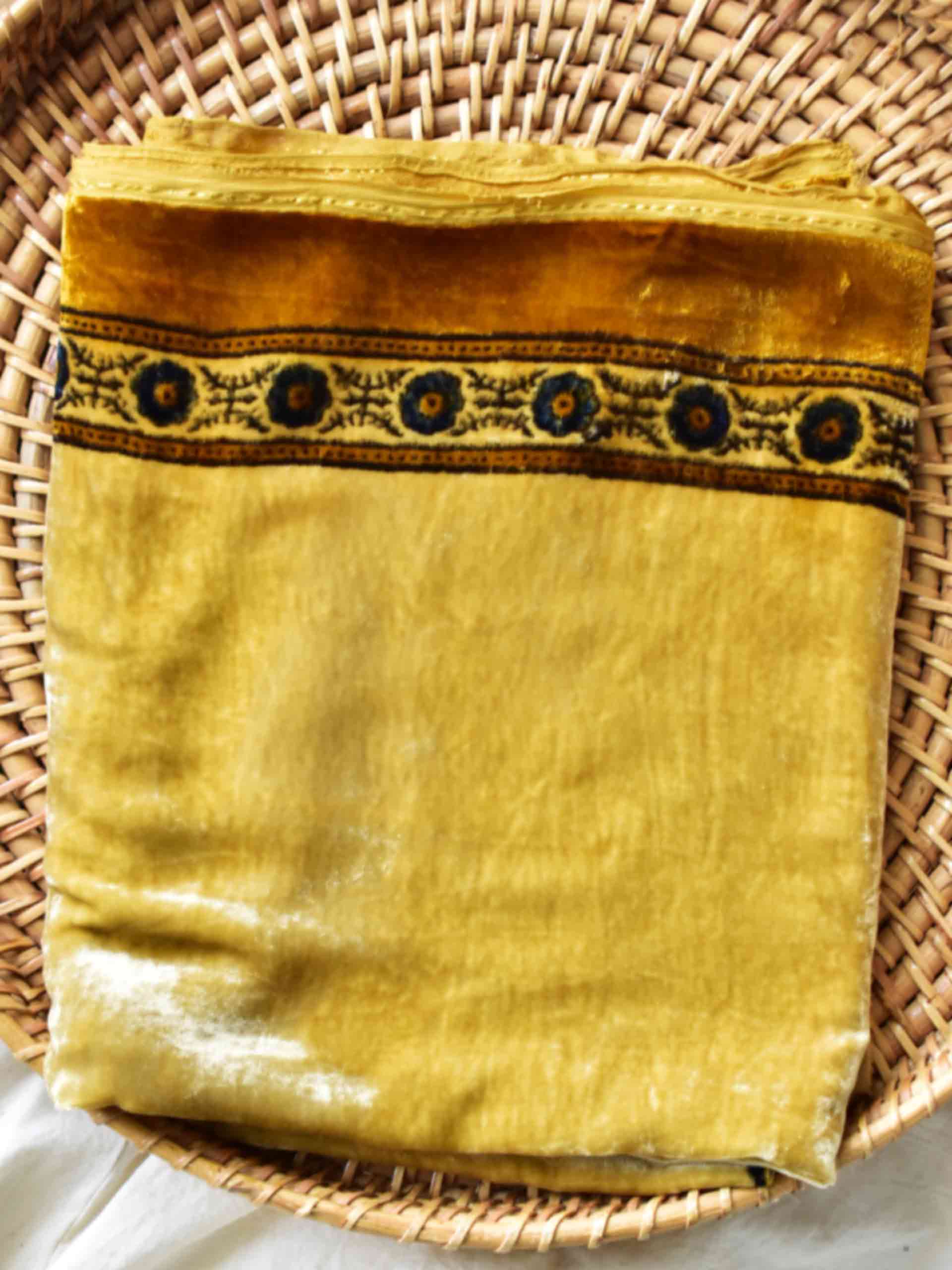 sama - Ajrakh Silk velvet blouse piece 1 meter