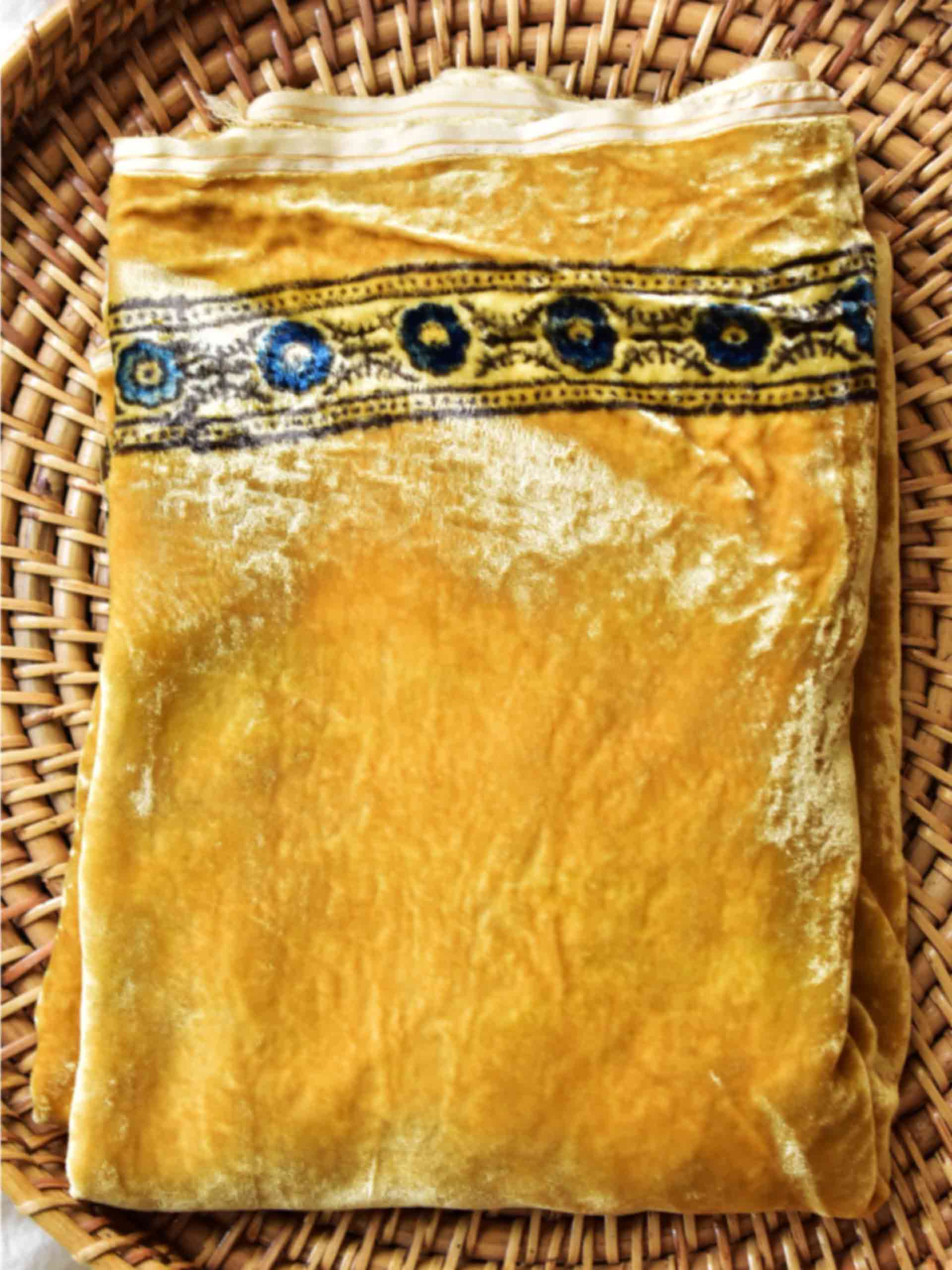 KASHTI - Ajrakh Silk velvet blouse piece 1 meter