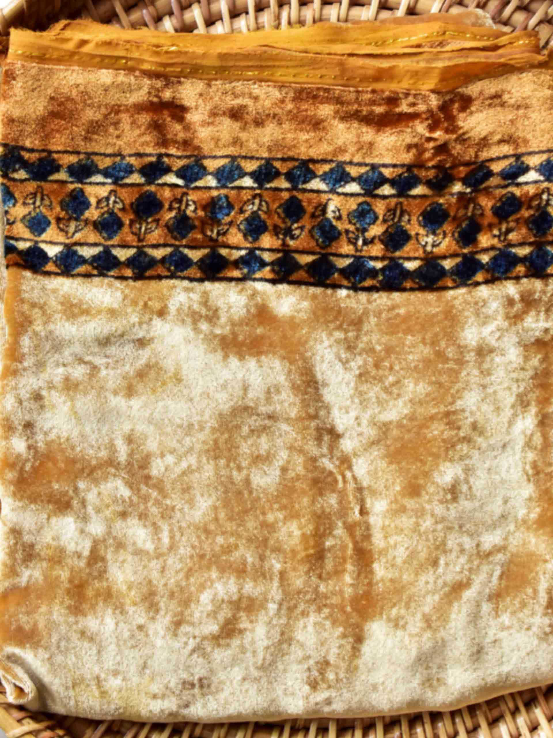 RAINA - Ajrakh Silk velvet blouse piece 1 meter