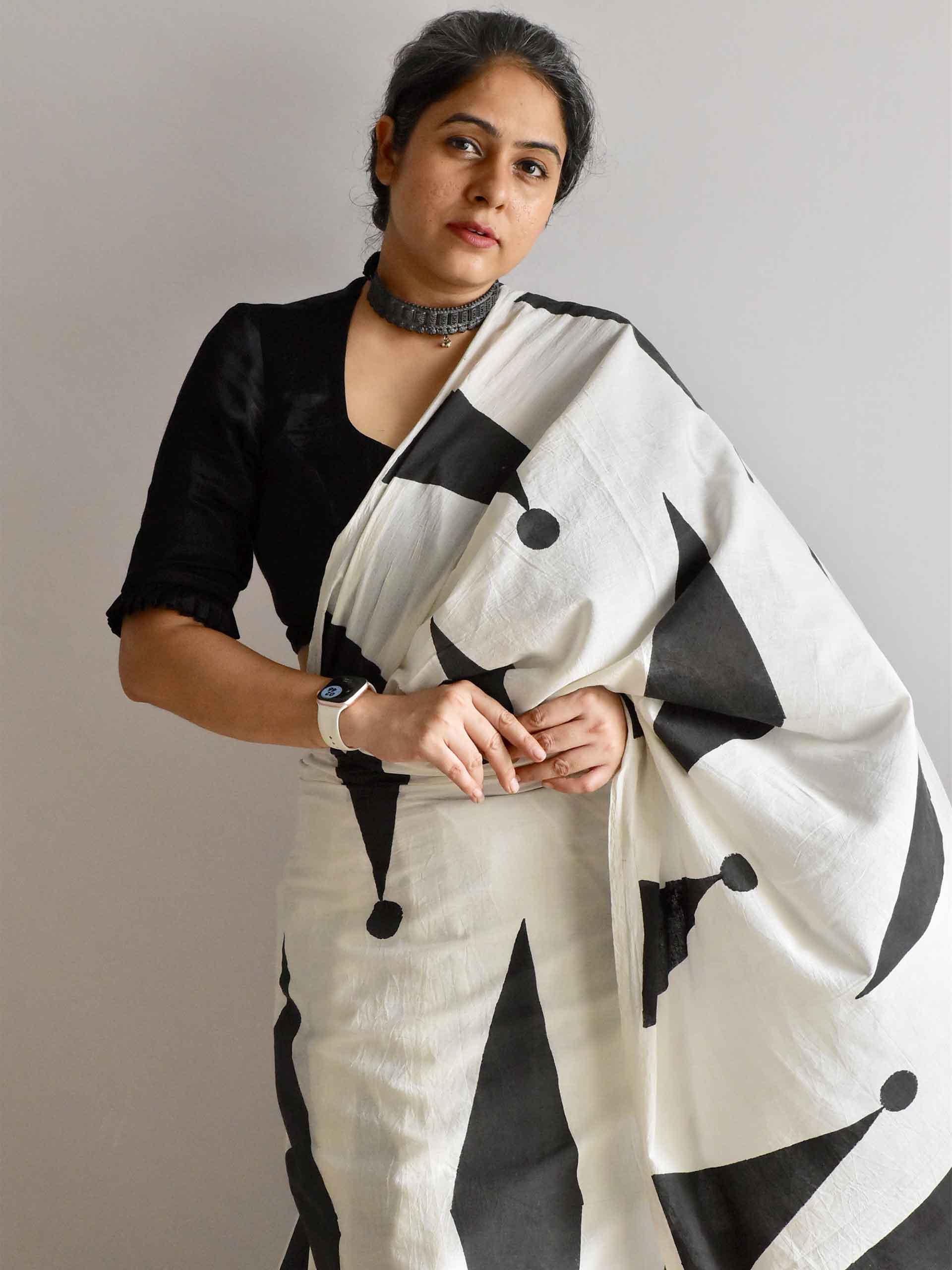 Echelon - Hand Block printed cotton saree